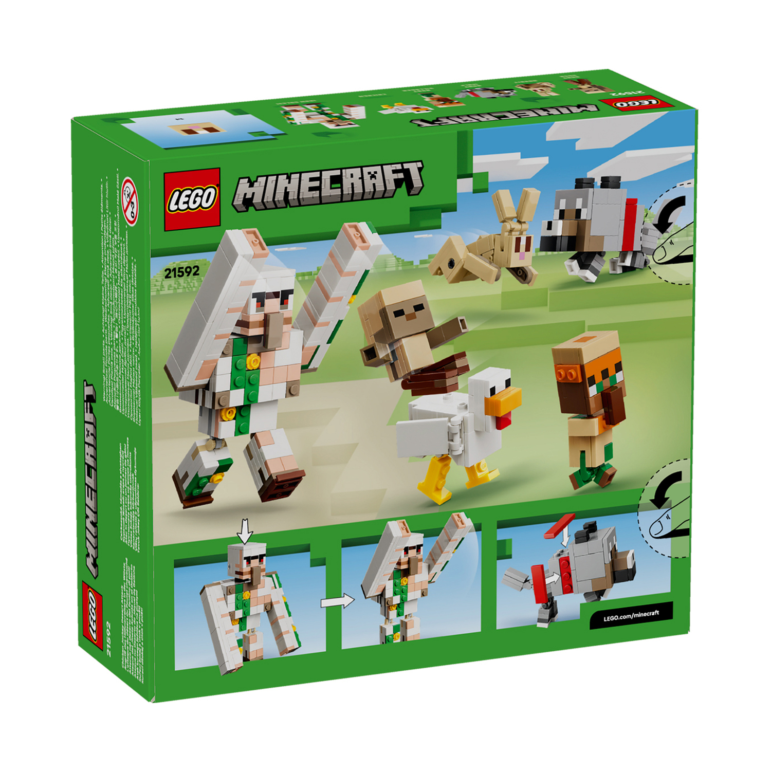 Конструктор LEGO Minecraft Атака куриного наездника 428 дет. - фото 3