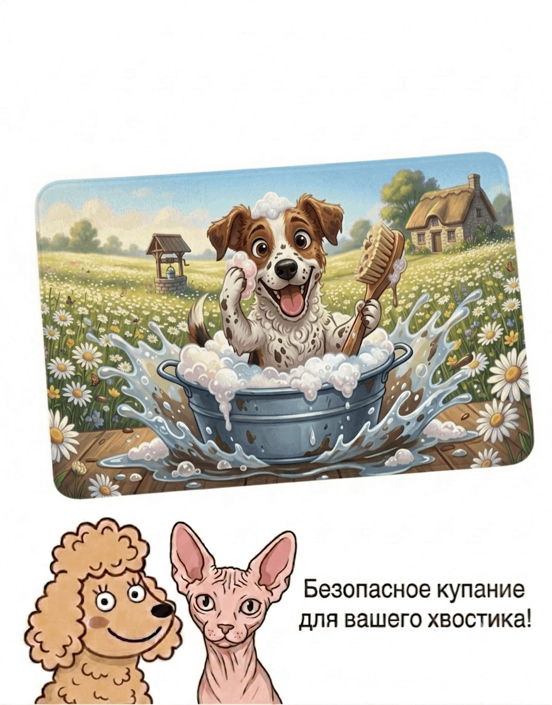 Коврик для ванны Varmax на присосках для животных - фото 6