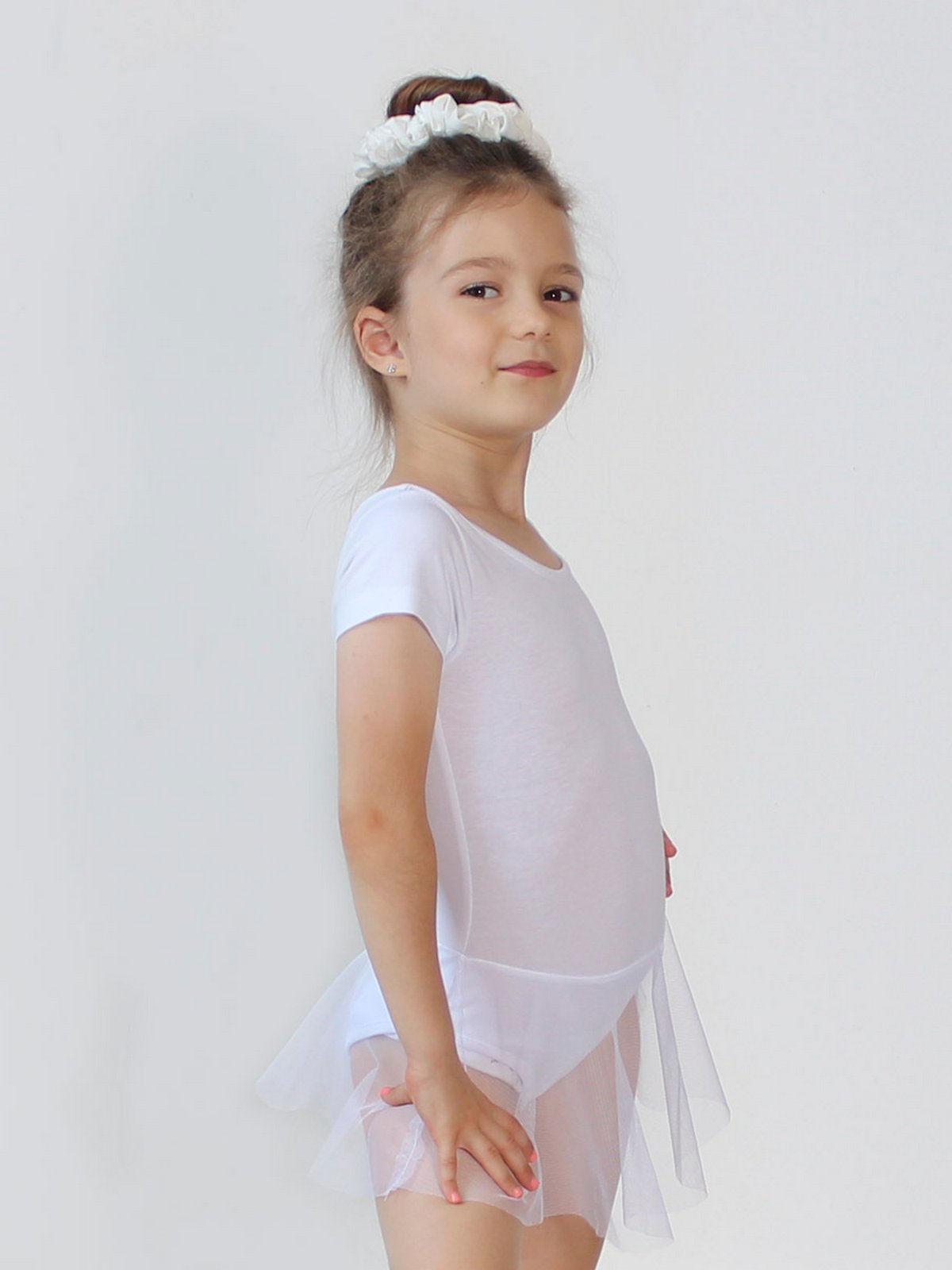 Купальник гимнастический STELLA MODA 26404._белый - фото 1