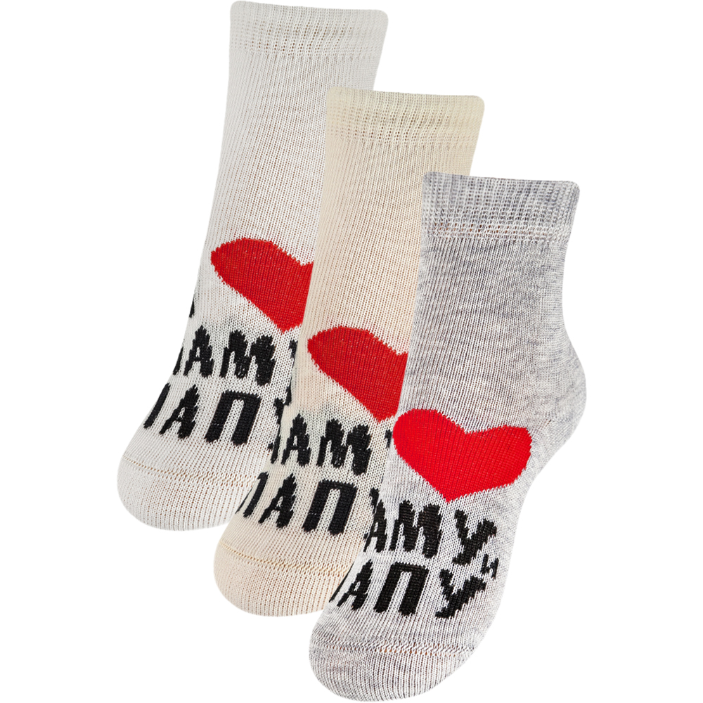 Носки RuSocks Д-106-2(ДМ)_Светло-серый-белый-кремовый - фото 1