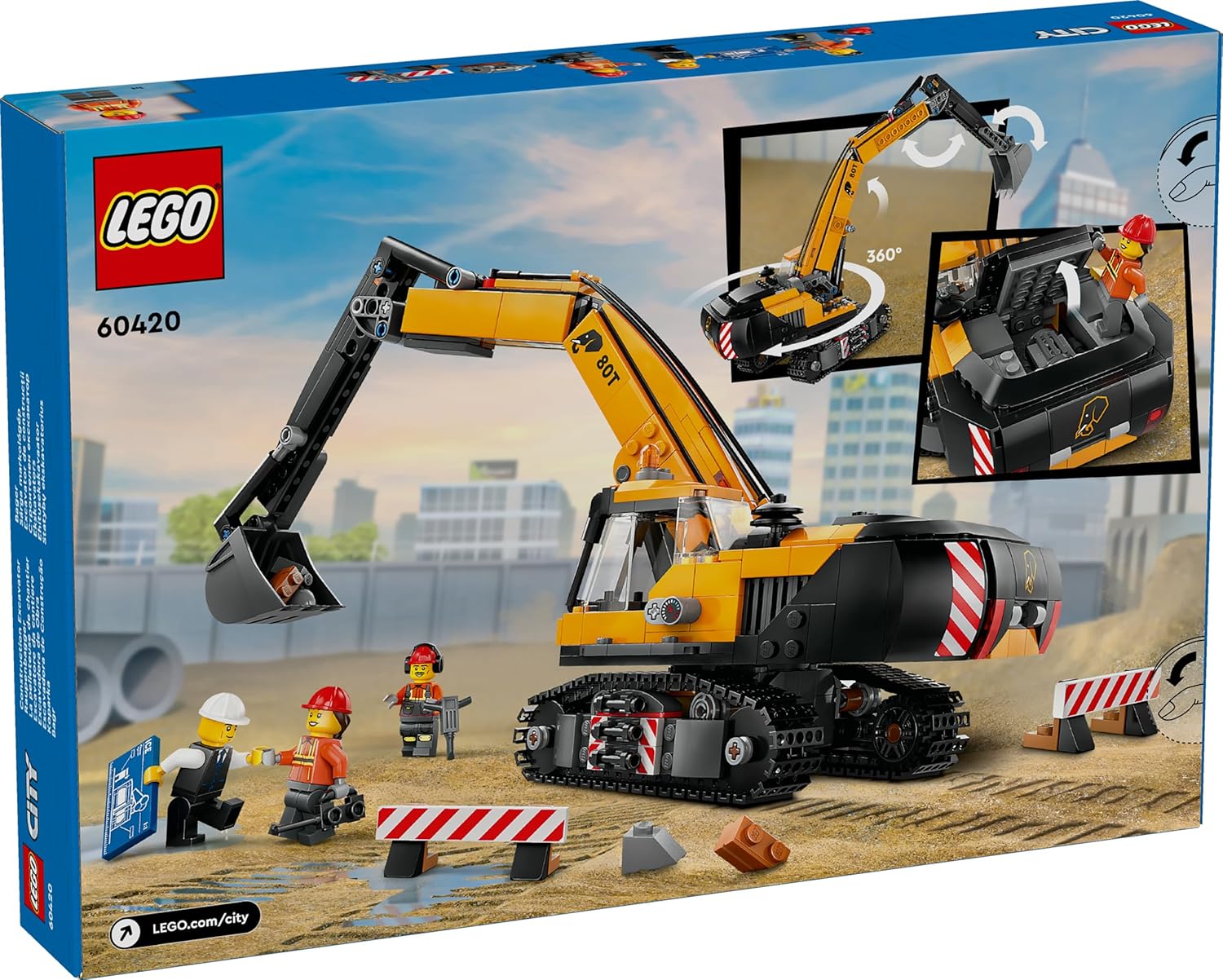 Конструктор LEGO City Желтый строительный экскаватор - фото 6