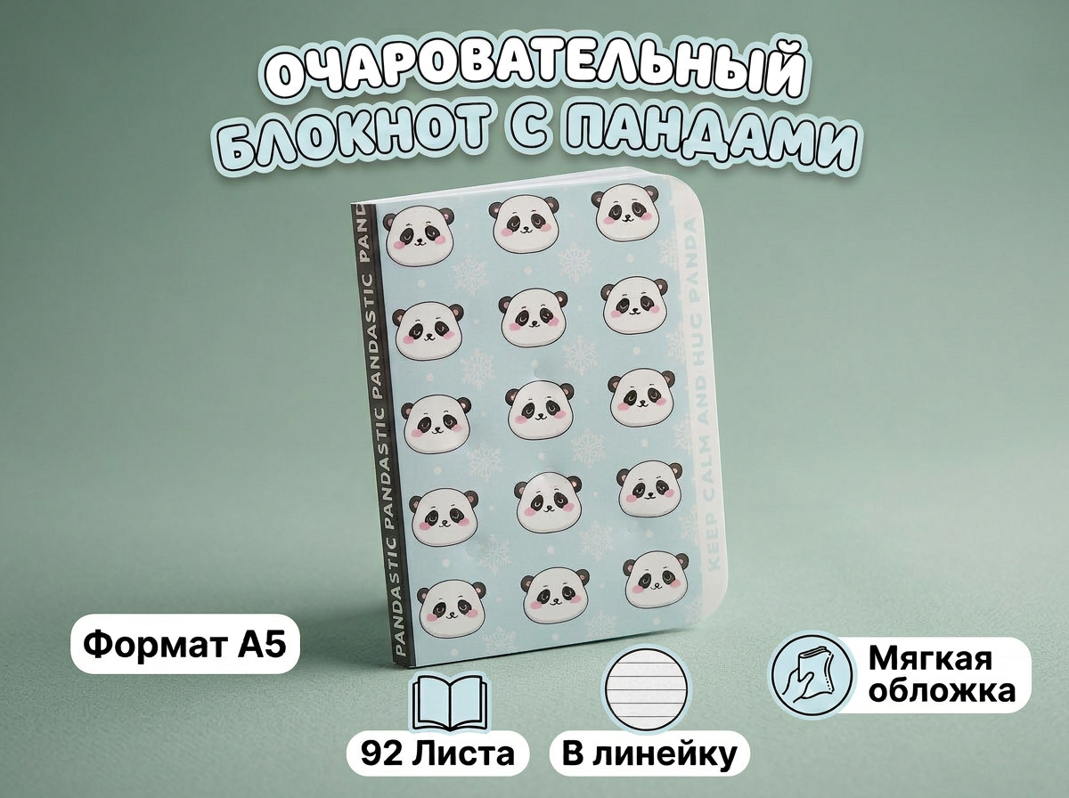 Изображение товара Ежедневник ArtFox Панда 92 листа дизайнерская обложка