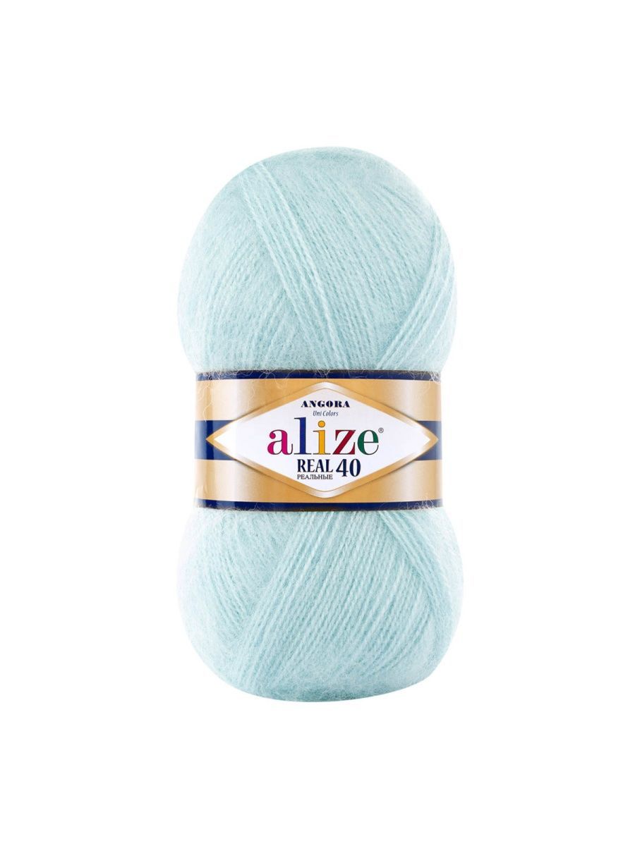 Пряжа Alize мягкая для вязания Angora real 40 100 гр 430 м 5 мотков 522 мятный - фото 6