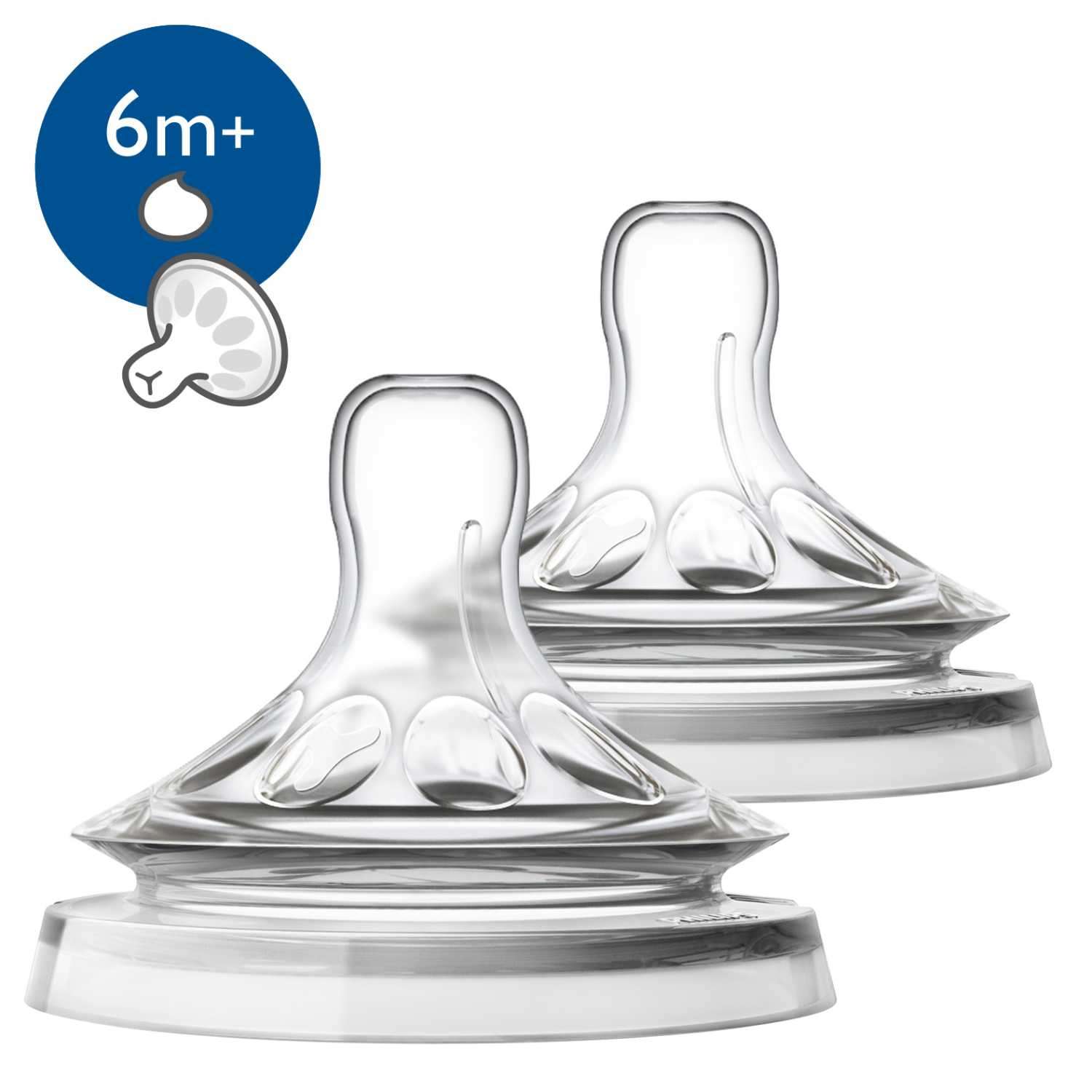 Соска Philips Avent Natural силикон (для густых жидкостей) 2 шт. - фото 1