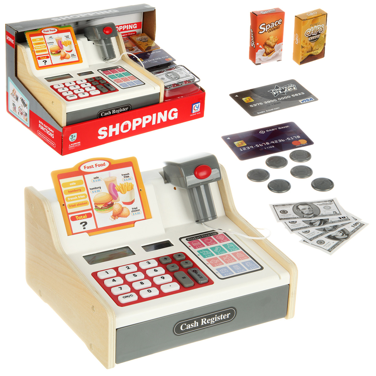 Игровой набор Veld Co касса, продукты - фото 1