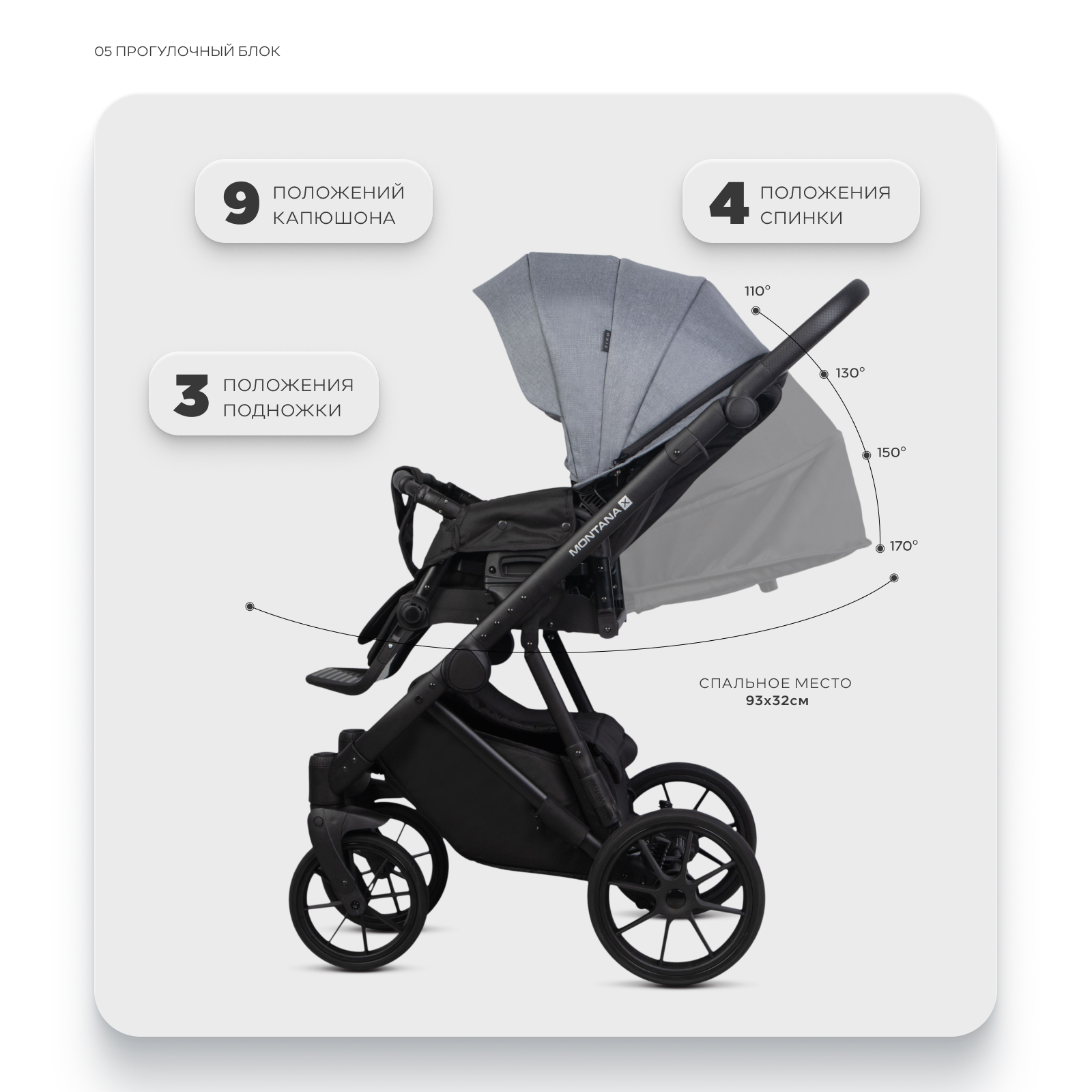 Коляска 3в1 Riko Basic Montana X серый - фото 6