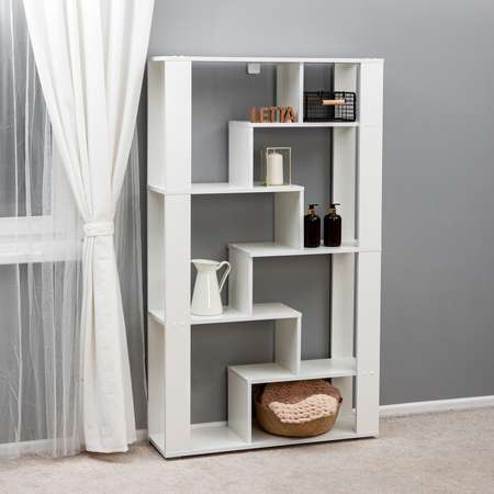 Стеллаж этажерка LETTA Lite Plus Белое тиснен 916х1572х280