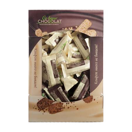 Мультизлаковые конфеты Co barre de CHOCOLAT ассорти из мультизлаковых конфет с белой и темной кондитерской глазурью коробка 900 г