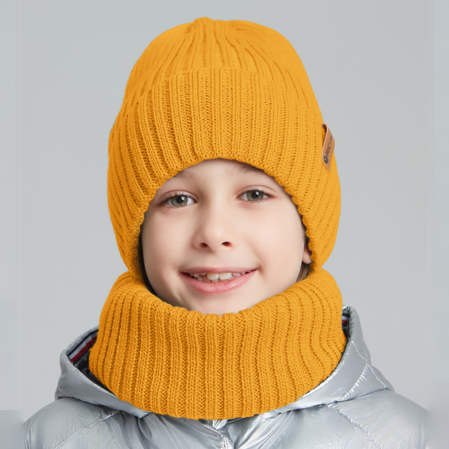 Шапка и снуд KUBRIO KU-H-104-GplainW-mustB - фото 4