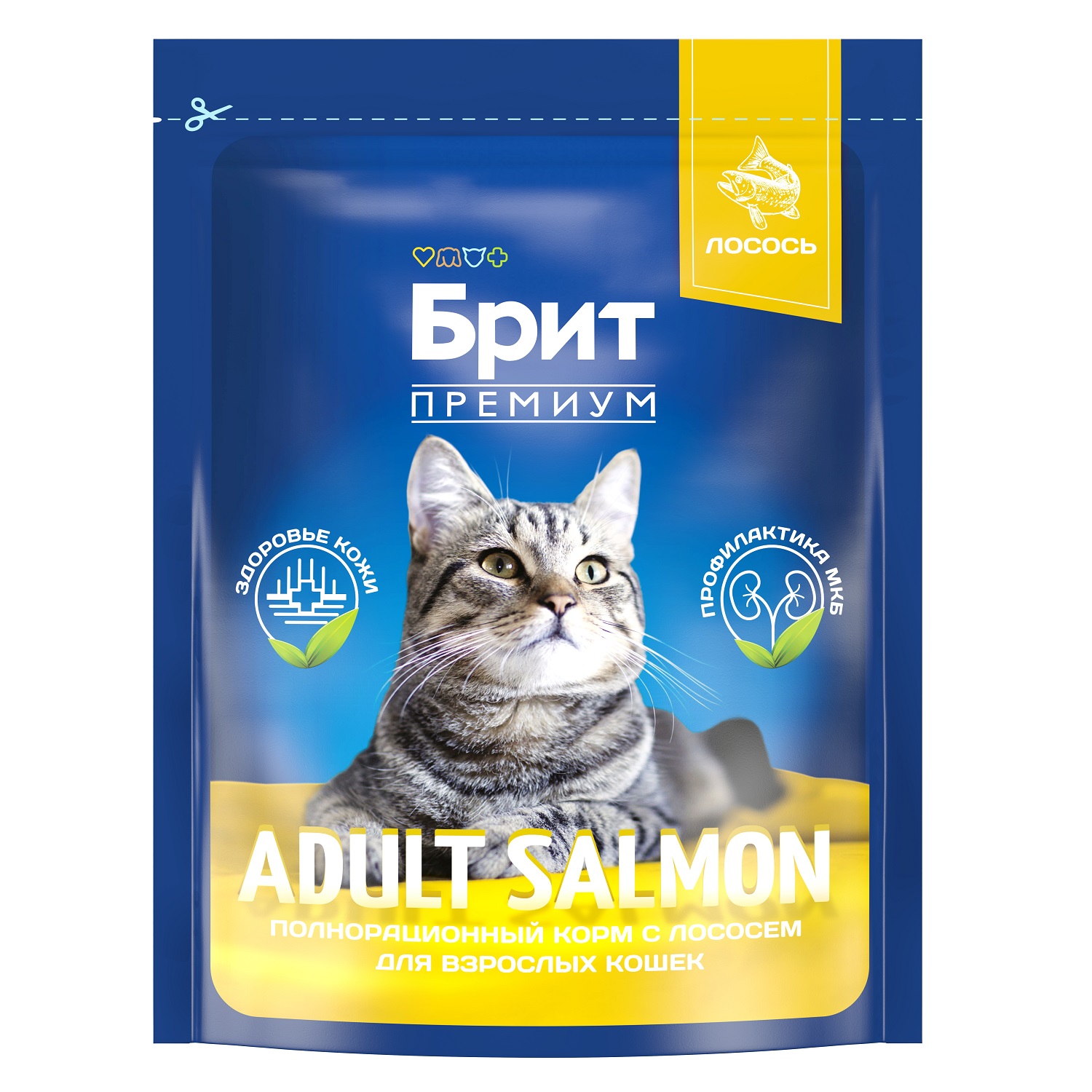 Корм для кошек Brit 400г Premium Cat Adult Salmon с лососем сухой - фото 1