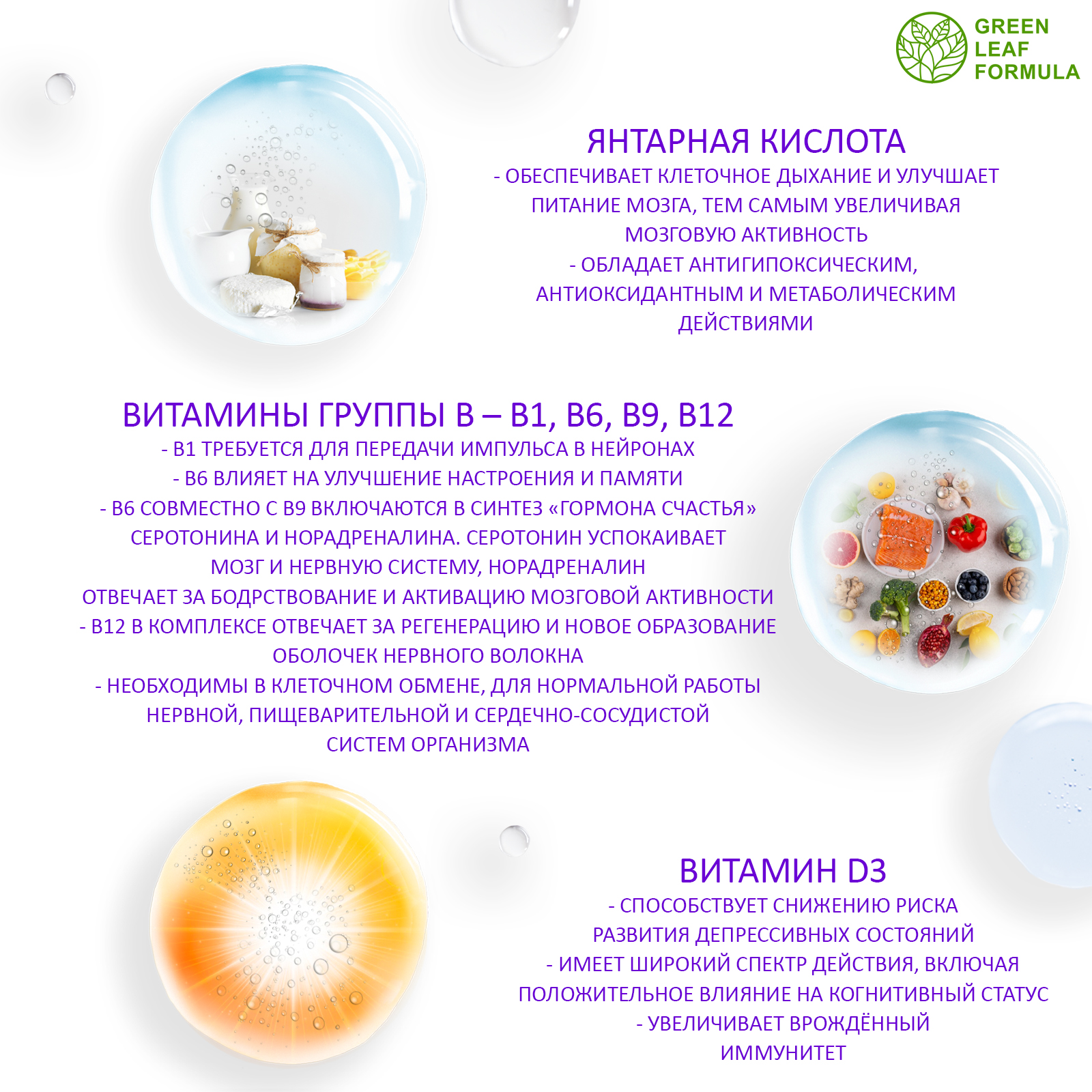 Глицин 800 мг с серином Green Leaf Formula для памяти внимания витамины группы В - фото 6