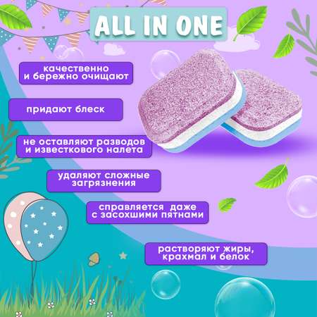Таблетки для посудомоечной машины FRESHLAND ЭКО ALL IN ONE 100 шт в водорастворимой пленке