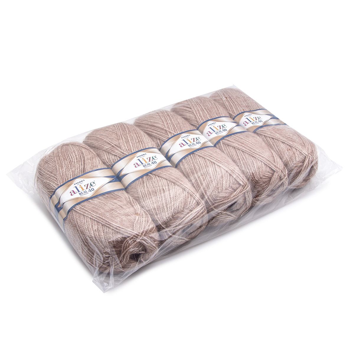 Пряжа Alize мягкая для вязания Angora real 40 100 гр 430 м 5 мотков 152 беж меланж - фото 8