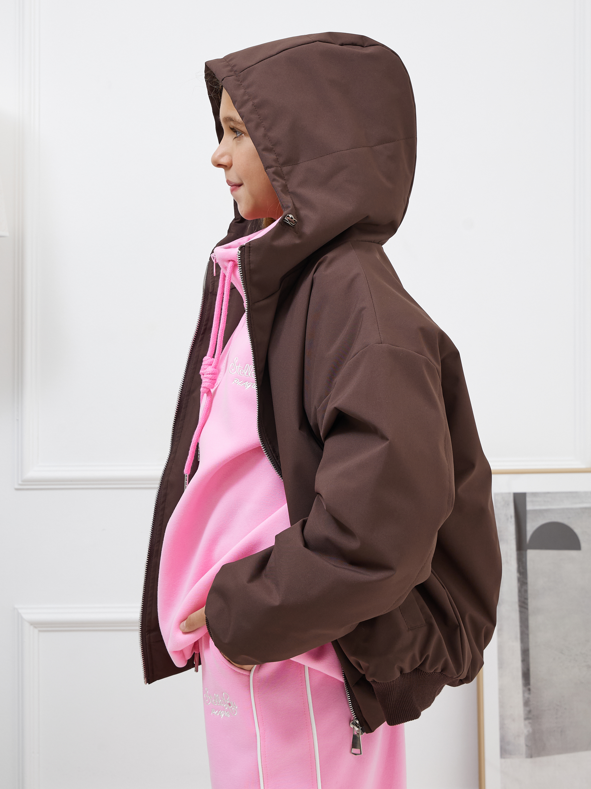 Бомбер MIRANAM БомберДляДевочкиКоричневый - фото 4