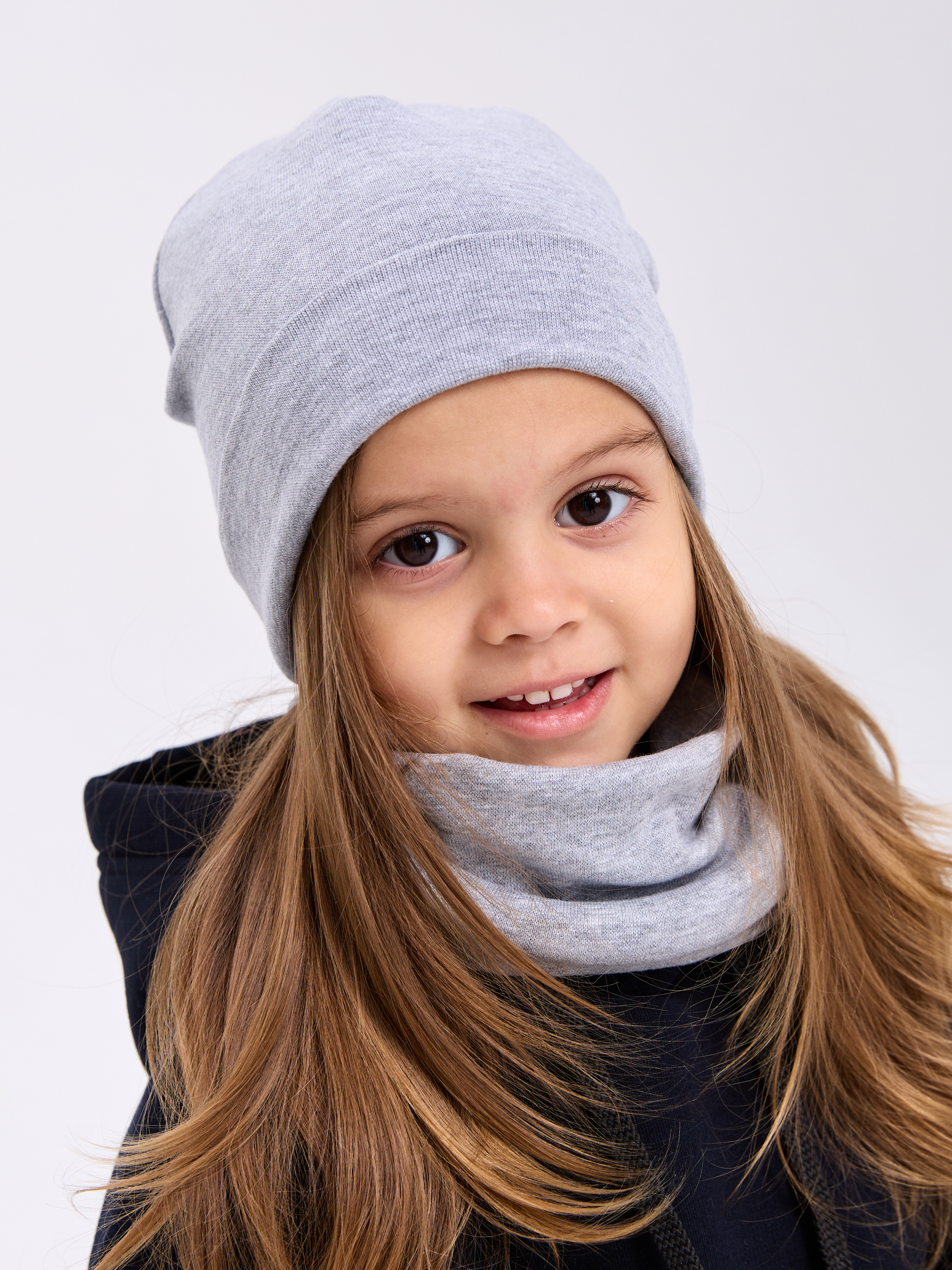 Шапка и снуд Лапушка 0256р сер. меланж - фото 5