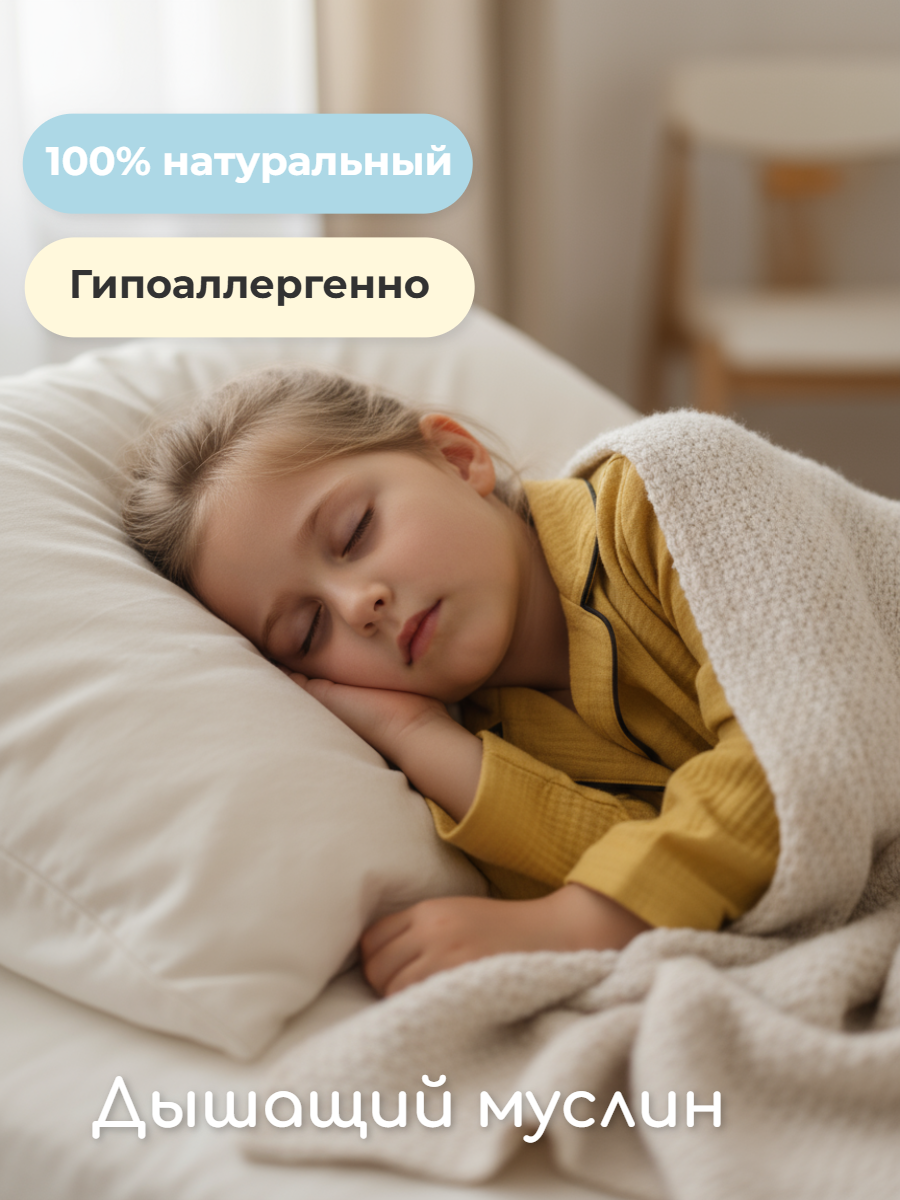 Пижама КВАРК лук пижама-муслин-горчица - фото 4