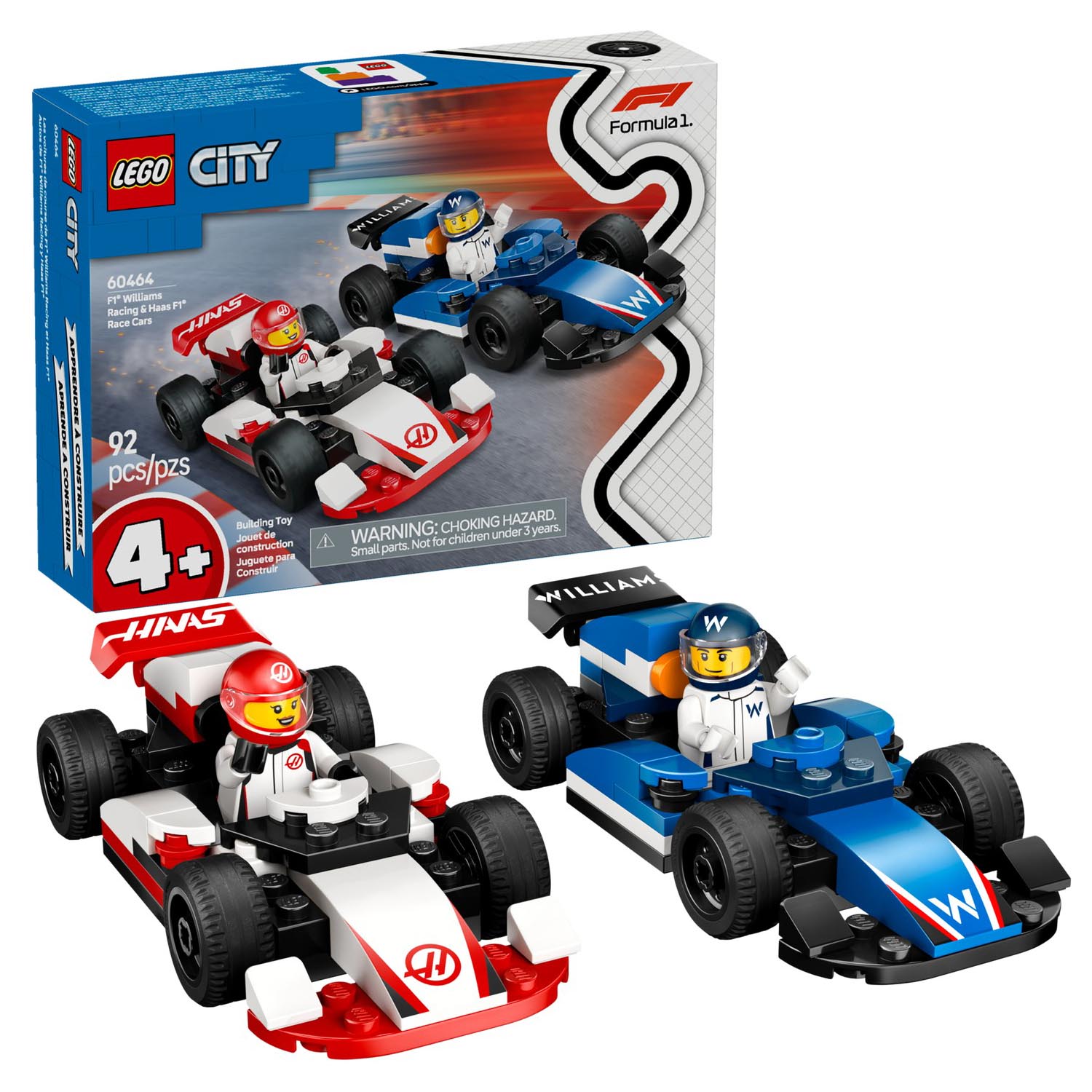 Конструктор LEGO City Машины Williams Racing и Haas 92 дет. - фото 1