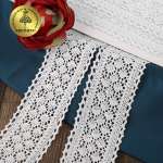 Кружево вязаное хлопковое KRUZHEVO 60мм цв.белый уп.10м