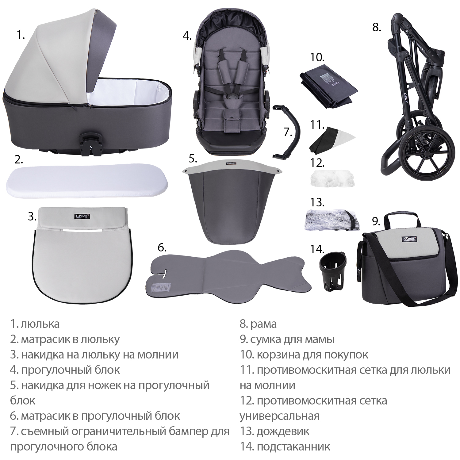 Коляска 2в1 Kitelli Areo - фото 11