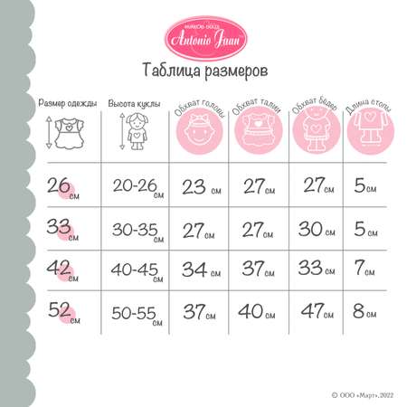Одежда для кукол Antonio Juan