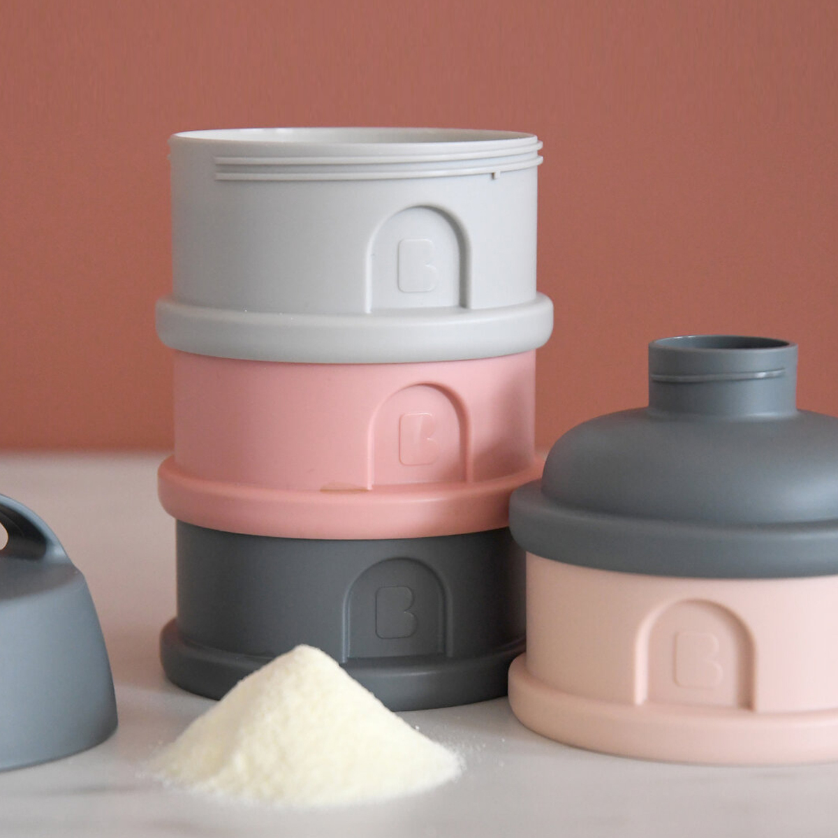 Контейнер для детского питания BEABA сыпучих смесей и снеков, 4 секции, розовый - фото 4