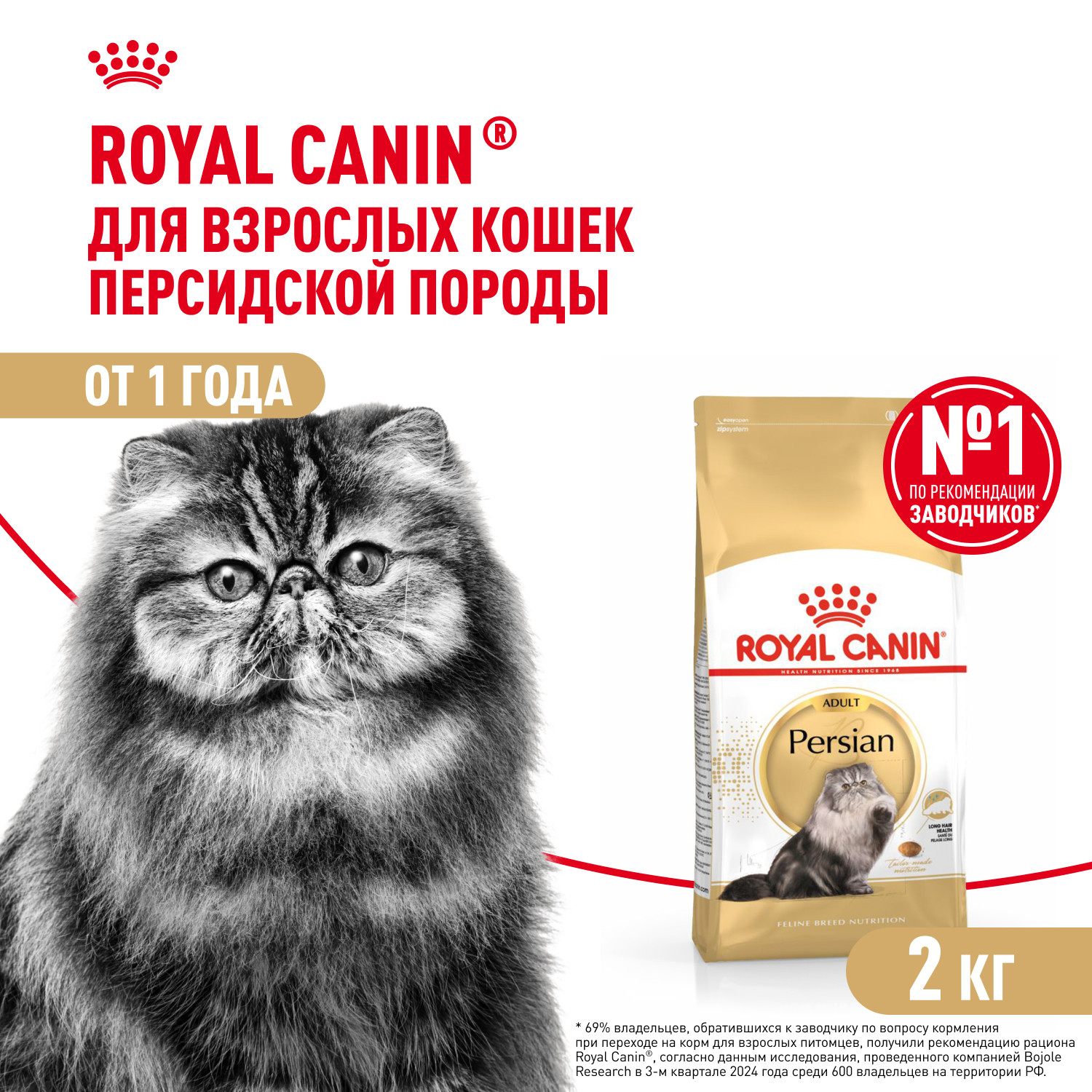 Корм сухой для кошек ROYAL CANIN Persian 2кг персидских - фото 1