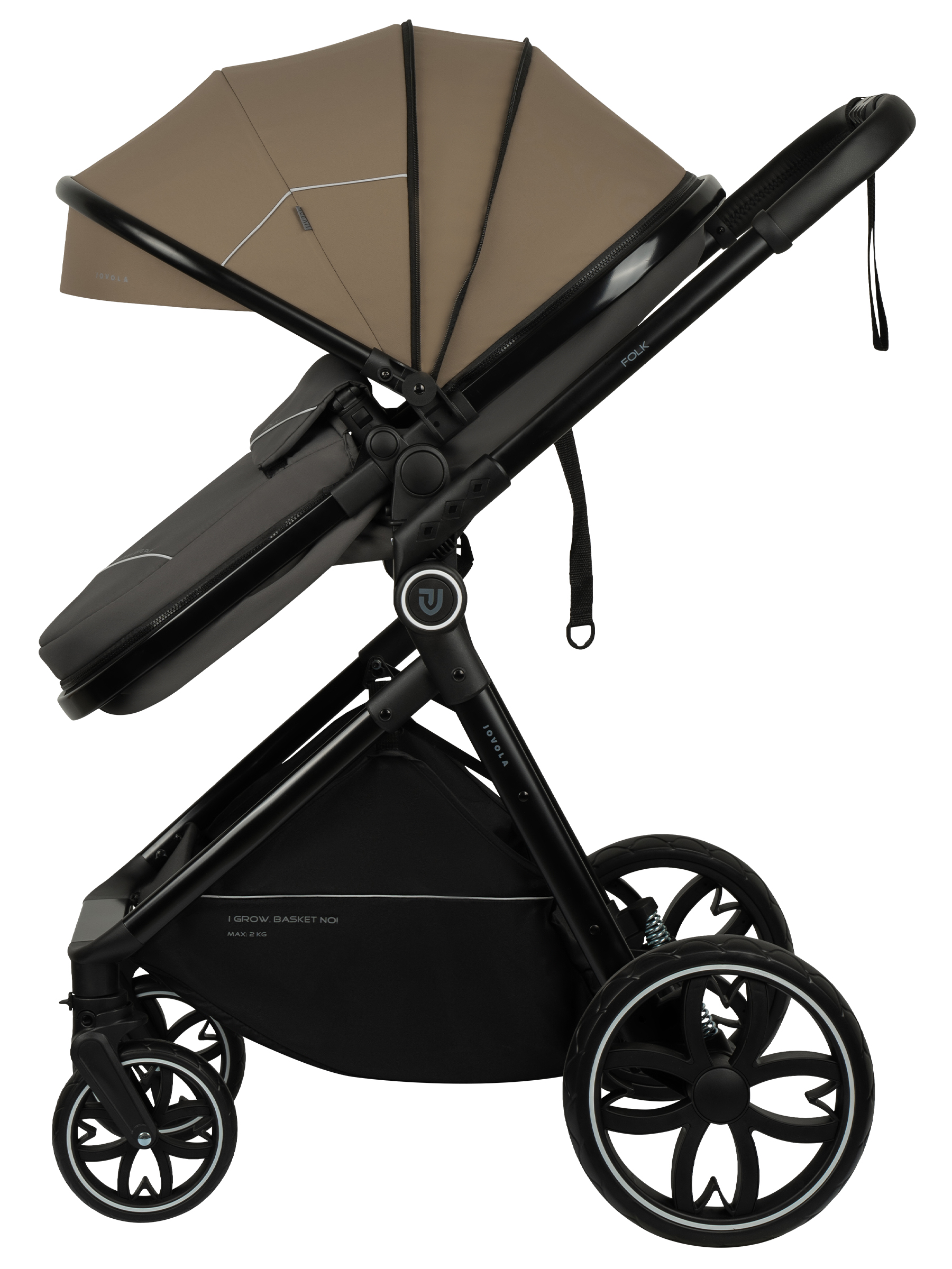 Коляска трансформер JOVOLA 3в1 Folk, темно-бежевый - фото 23