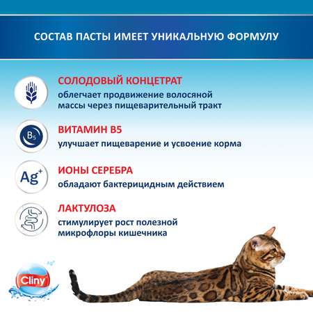 Паста для вывода шерсти Cliny лосось 75мл