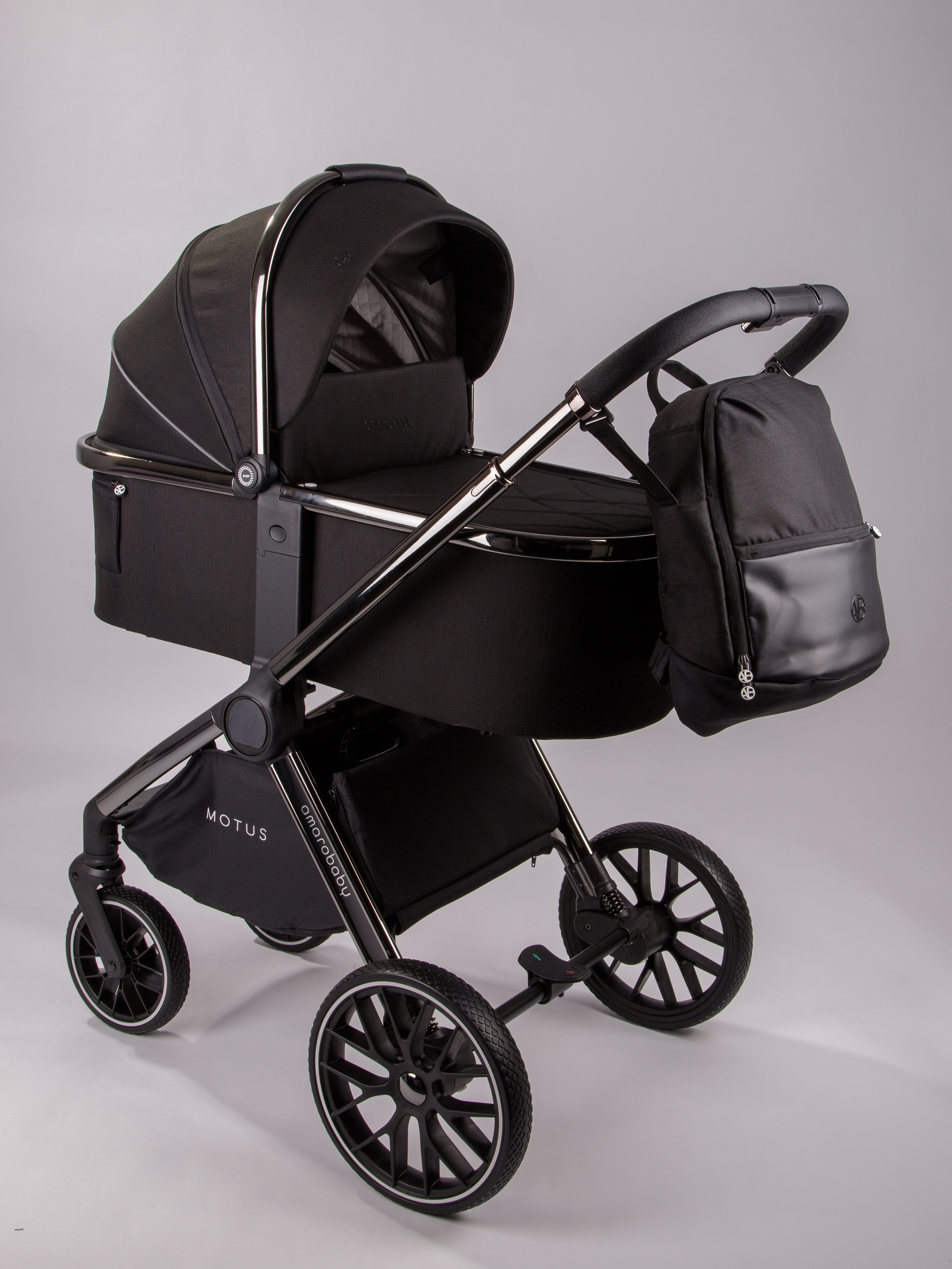 Коляска 2в1 Amarobaby Motus V2 черный - фото 1