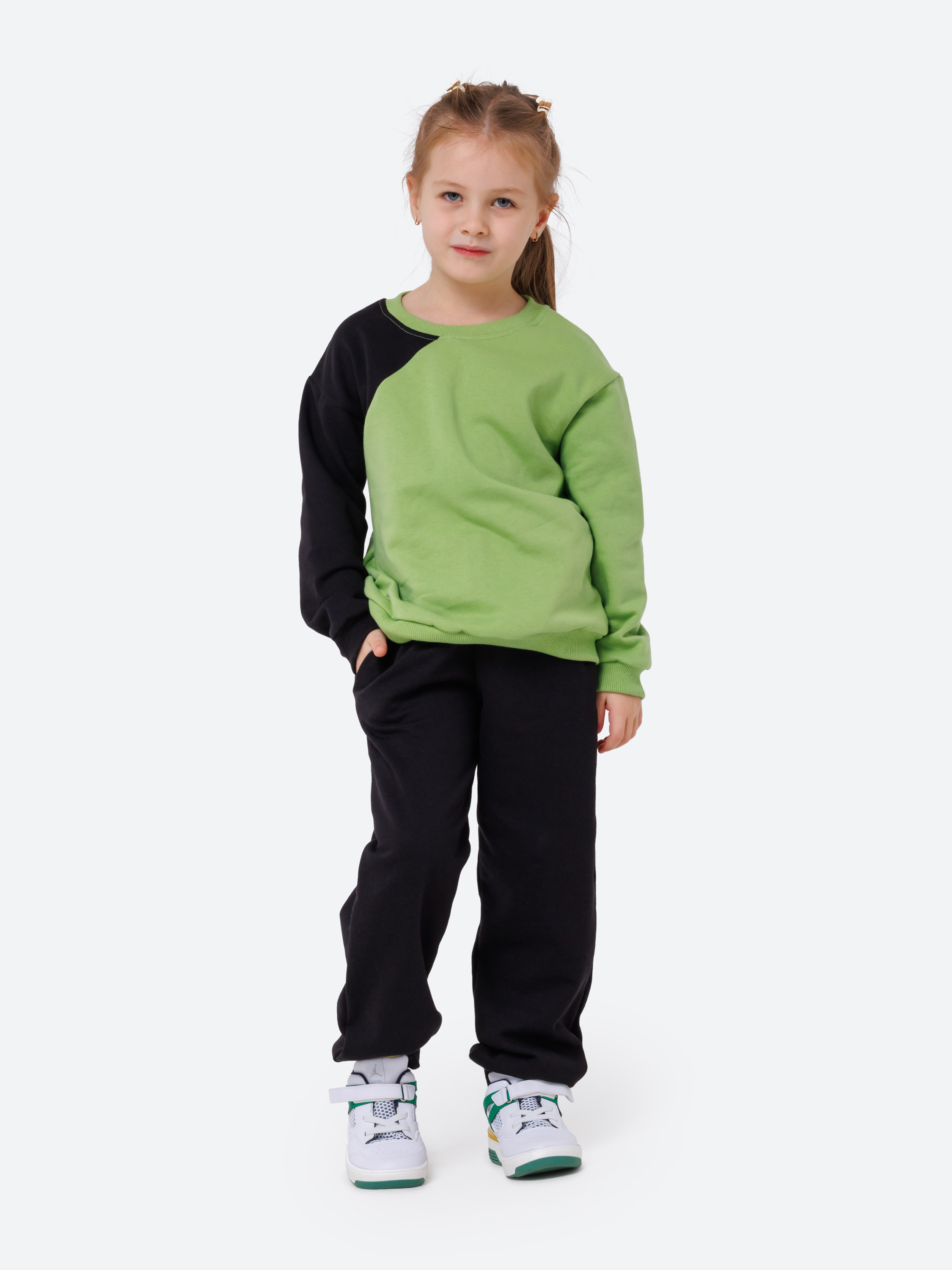 Спортивный костюм VEDDI 2261/6041ф-2025/черный/зеленый - фото 1