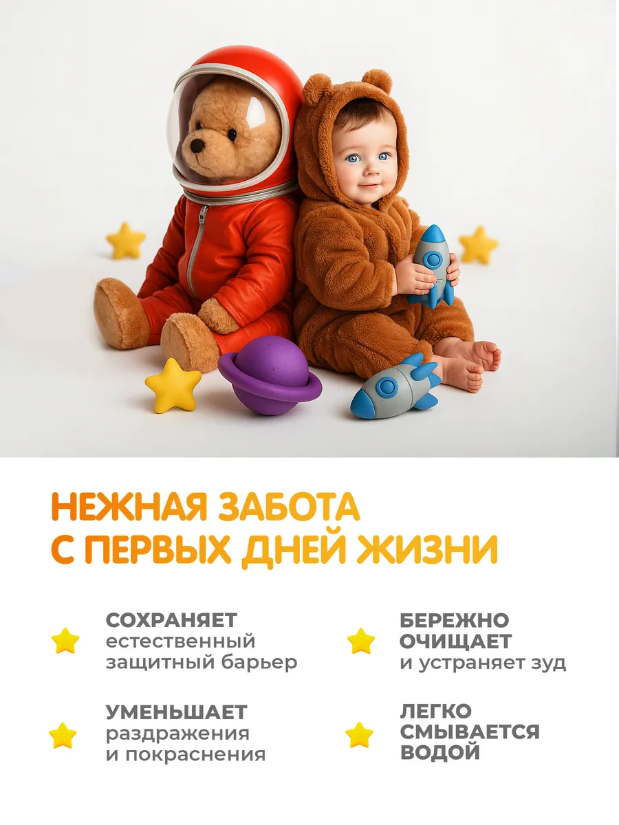 Крем-гель для подмывания Mikko Bear детский 300 мл - фото 9