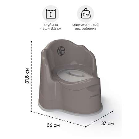 Горшок детский с крышкой Amarobaby Ergonomic серый