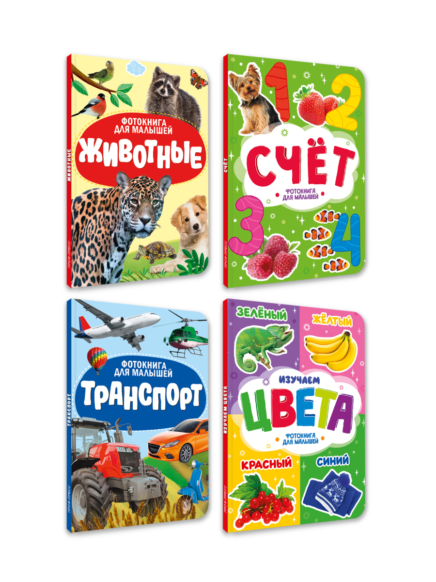 Книжки Проф-Пресс картонные для малышей. 4 шт. Животные+изучаем цвета+счёт+транспорт. 16х22 см - фото 9