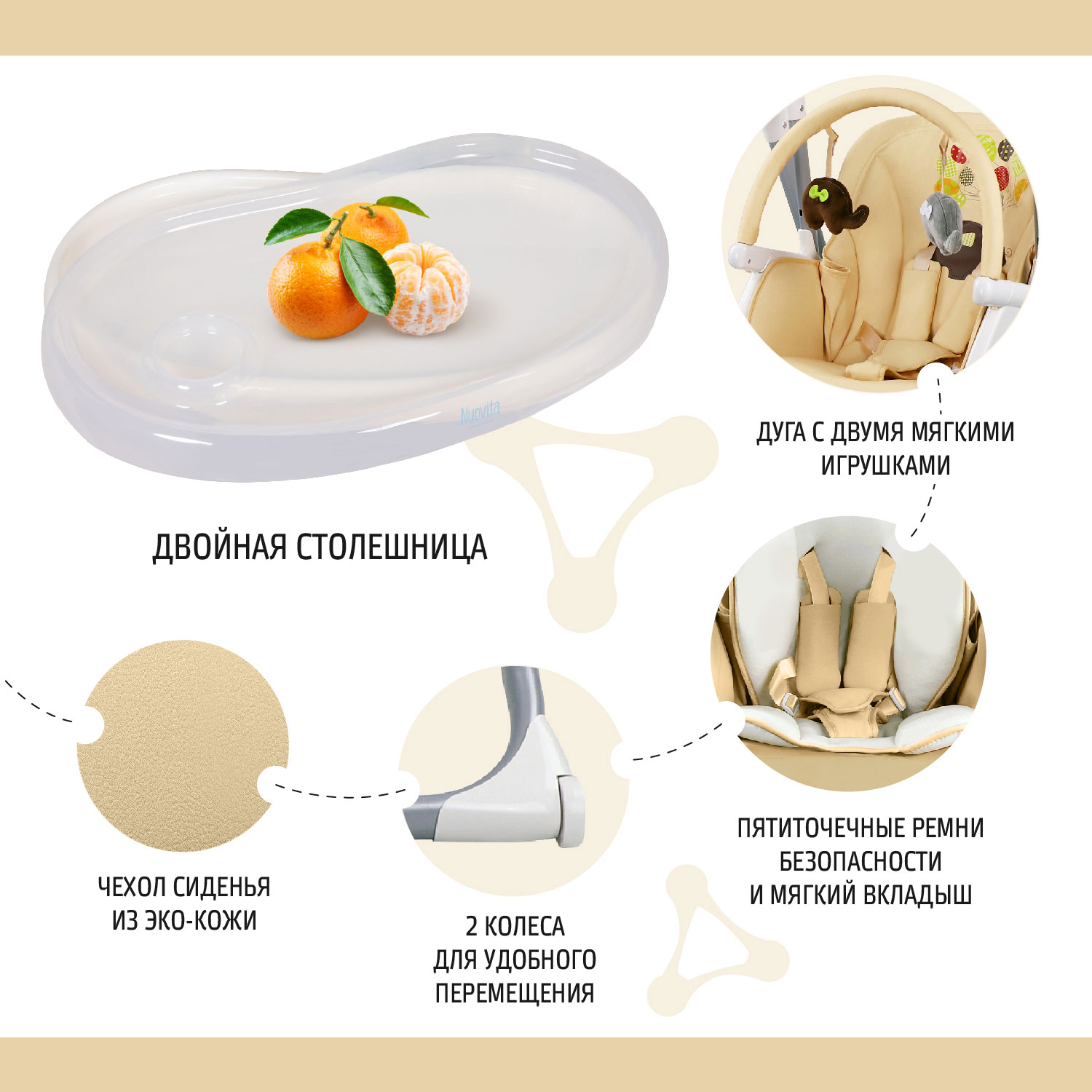 Стульчик для кормления Nuovita Unico Leggero трансформер - фото 7