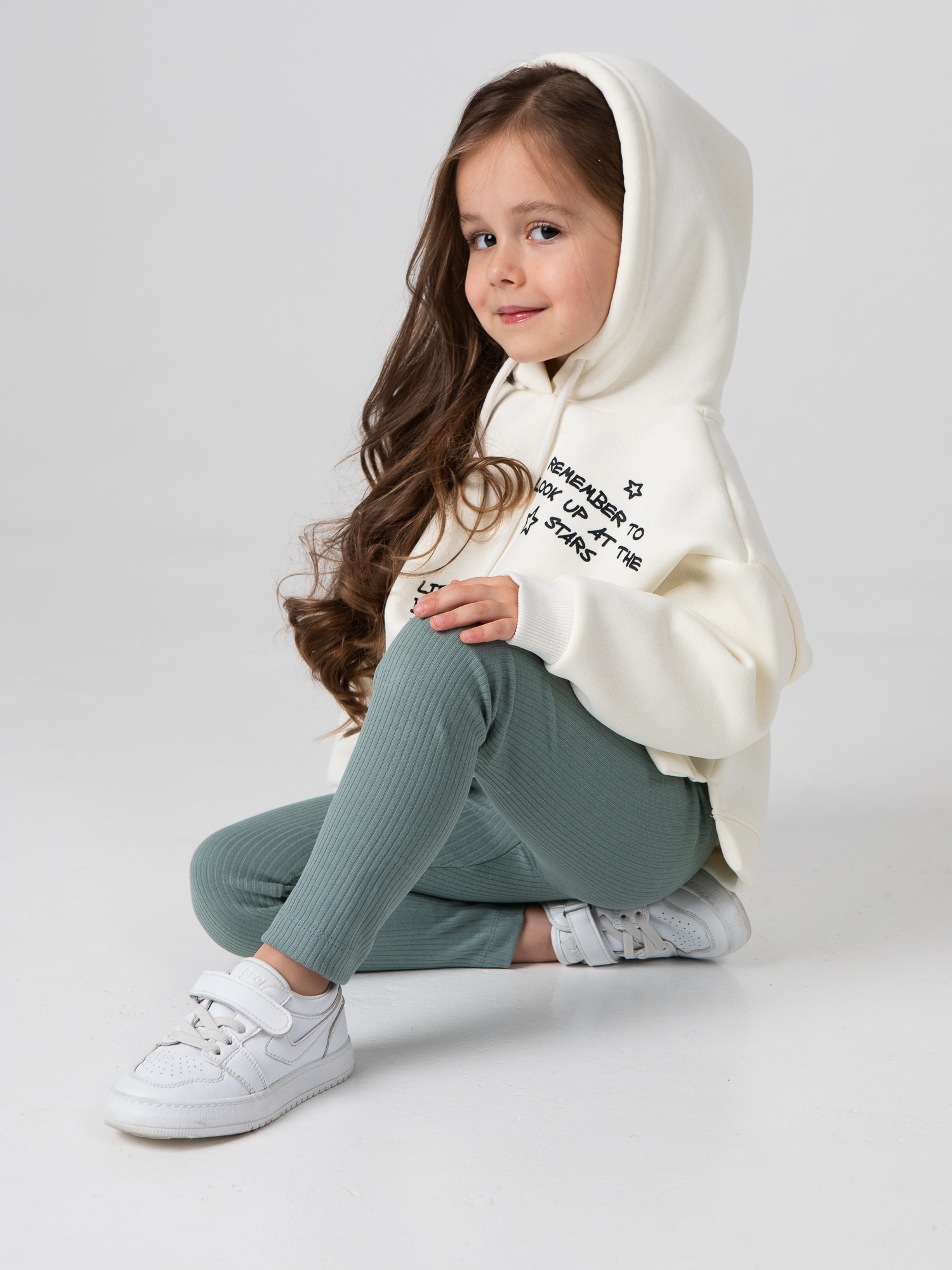 Леггинсы LEVA леггинсы для девочки_рубчик шалфей_полынь - фото 3