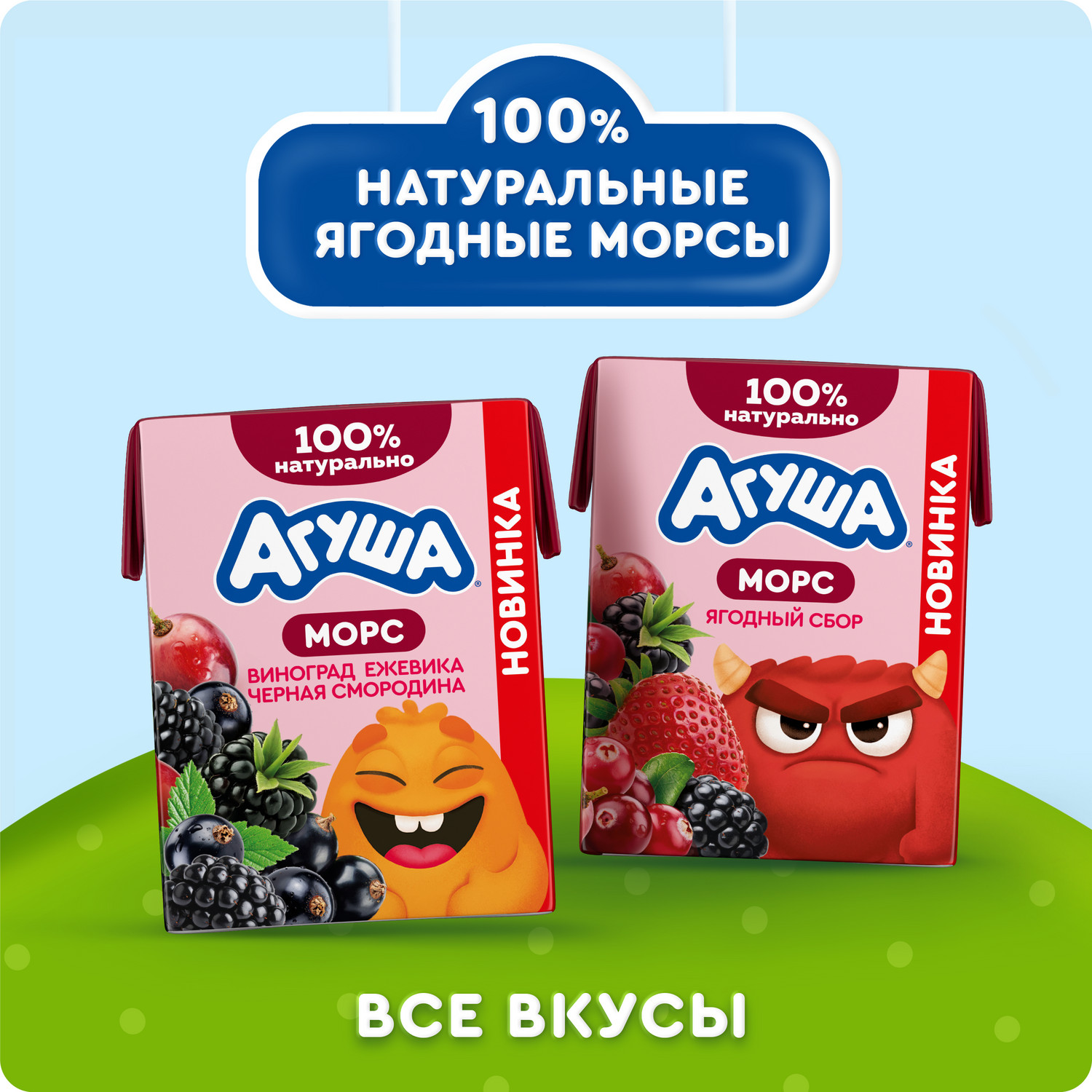 Морс Агуша Виноград клюква ежевика 200мл - фото 5