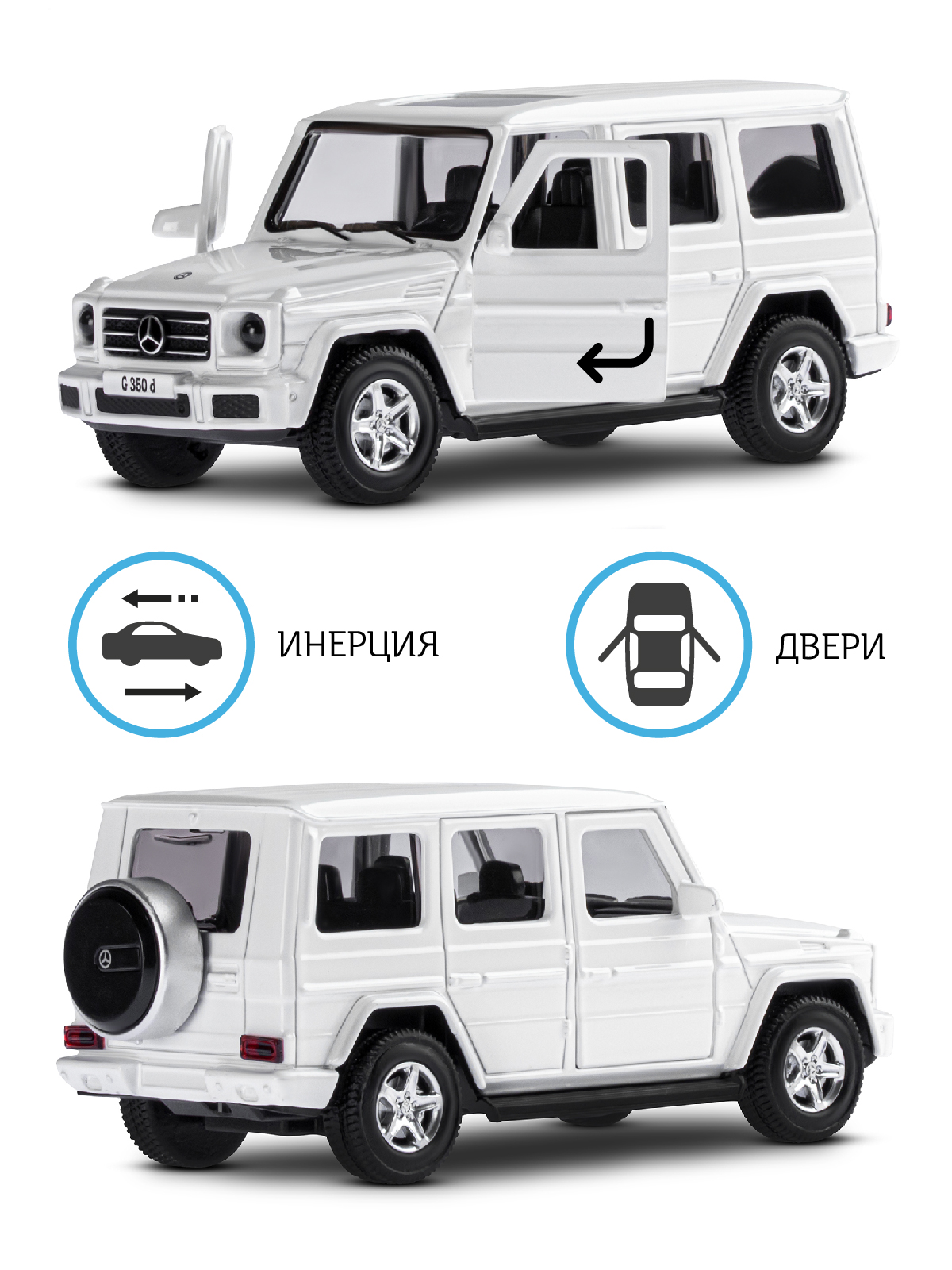 Внедорожник АВТОпанорама Mercedes Benz G350d 1:42 JB1200182 - фото 2
