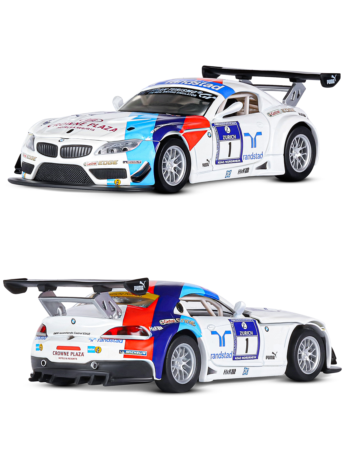 Автомобиль АВТОпанорама BMW Z4 GT3 1:32 JB1251302 - фото 7