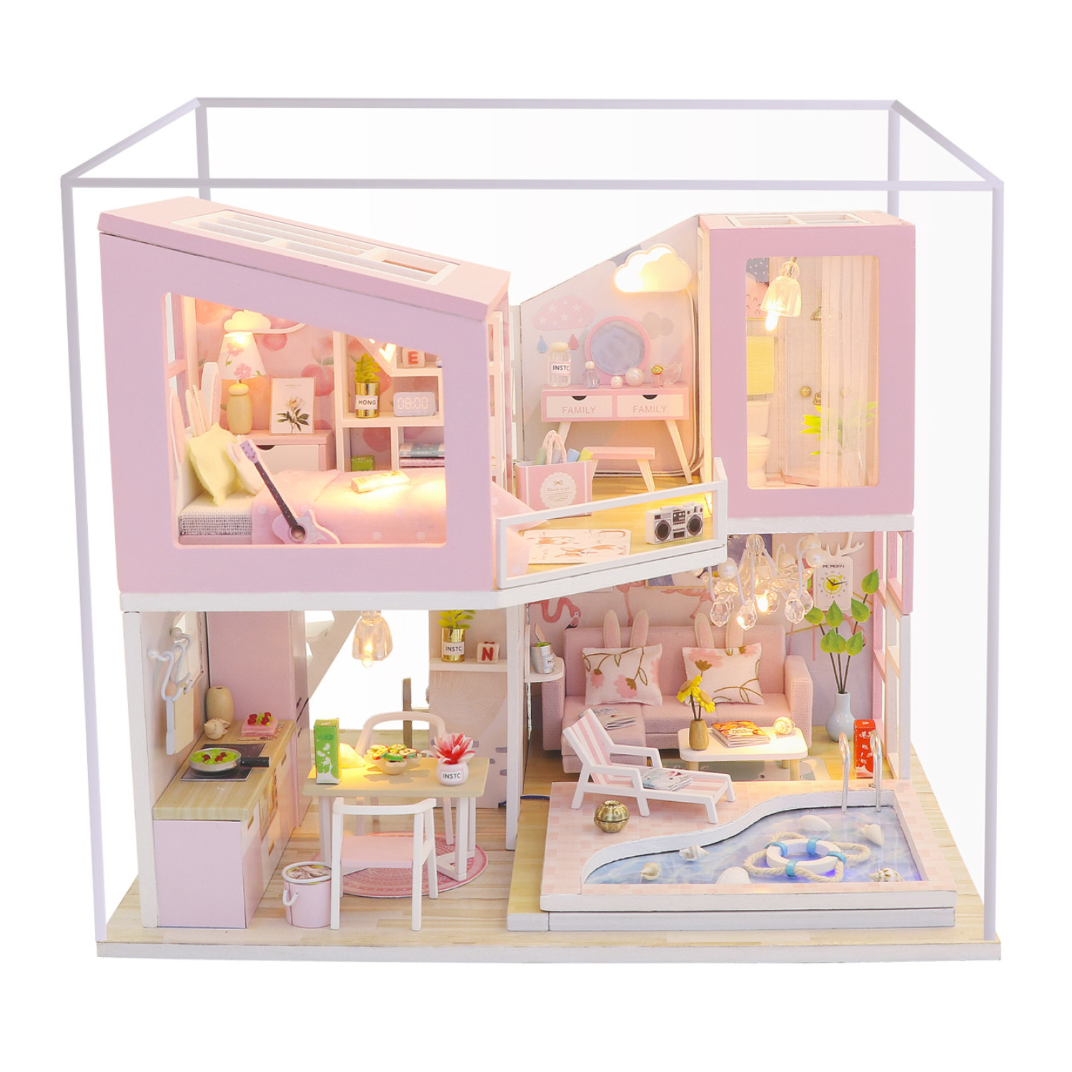 Интерьерный конструктор HitToy Румбокс Первая любовь с куполом M915 - фото 3