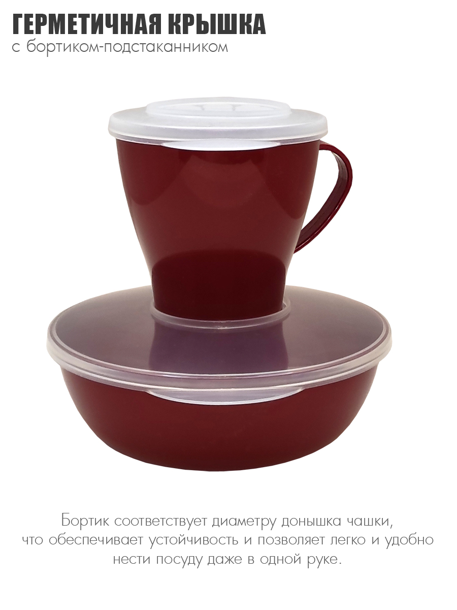 Набор посуды Solaris на 1 персону «Универсальный» красный - фото 4