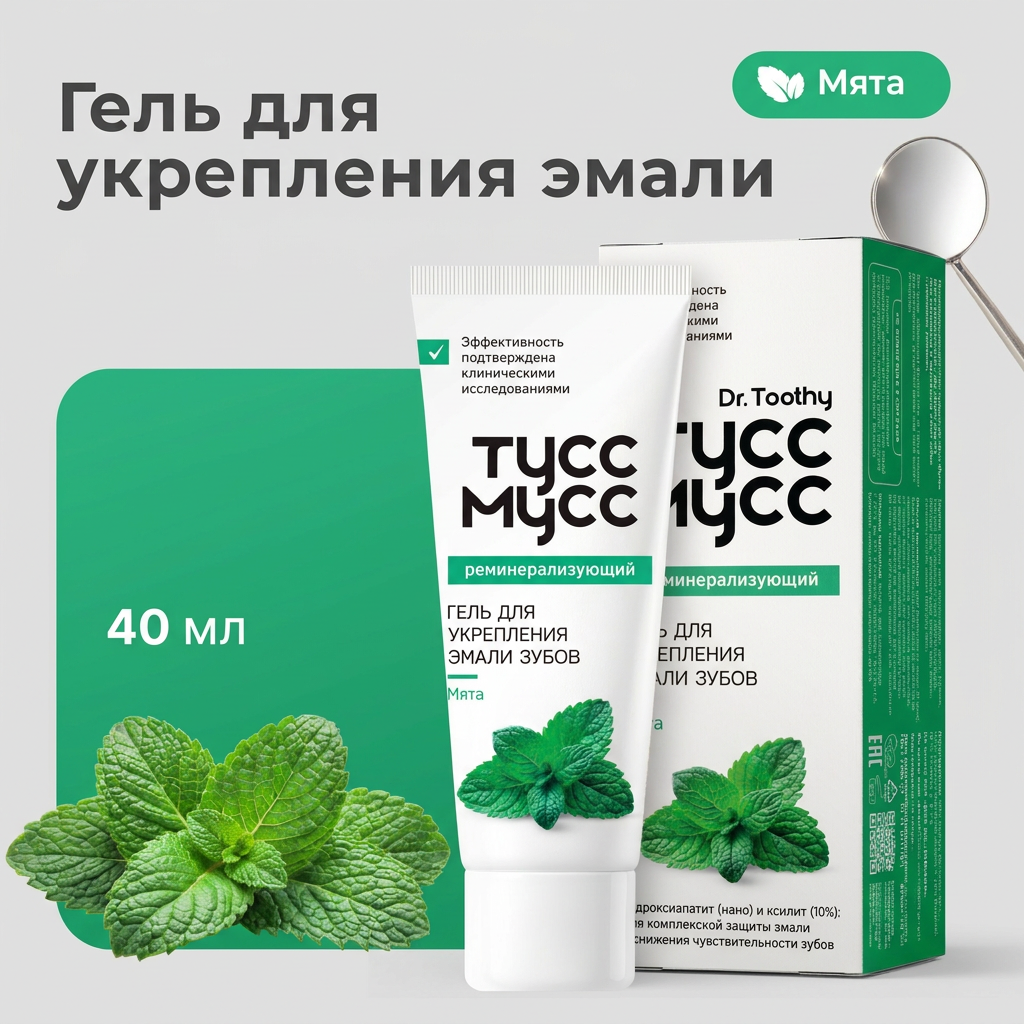 Гель для зубов Dr.Toothy без фтора Мята 40 г - фото 1