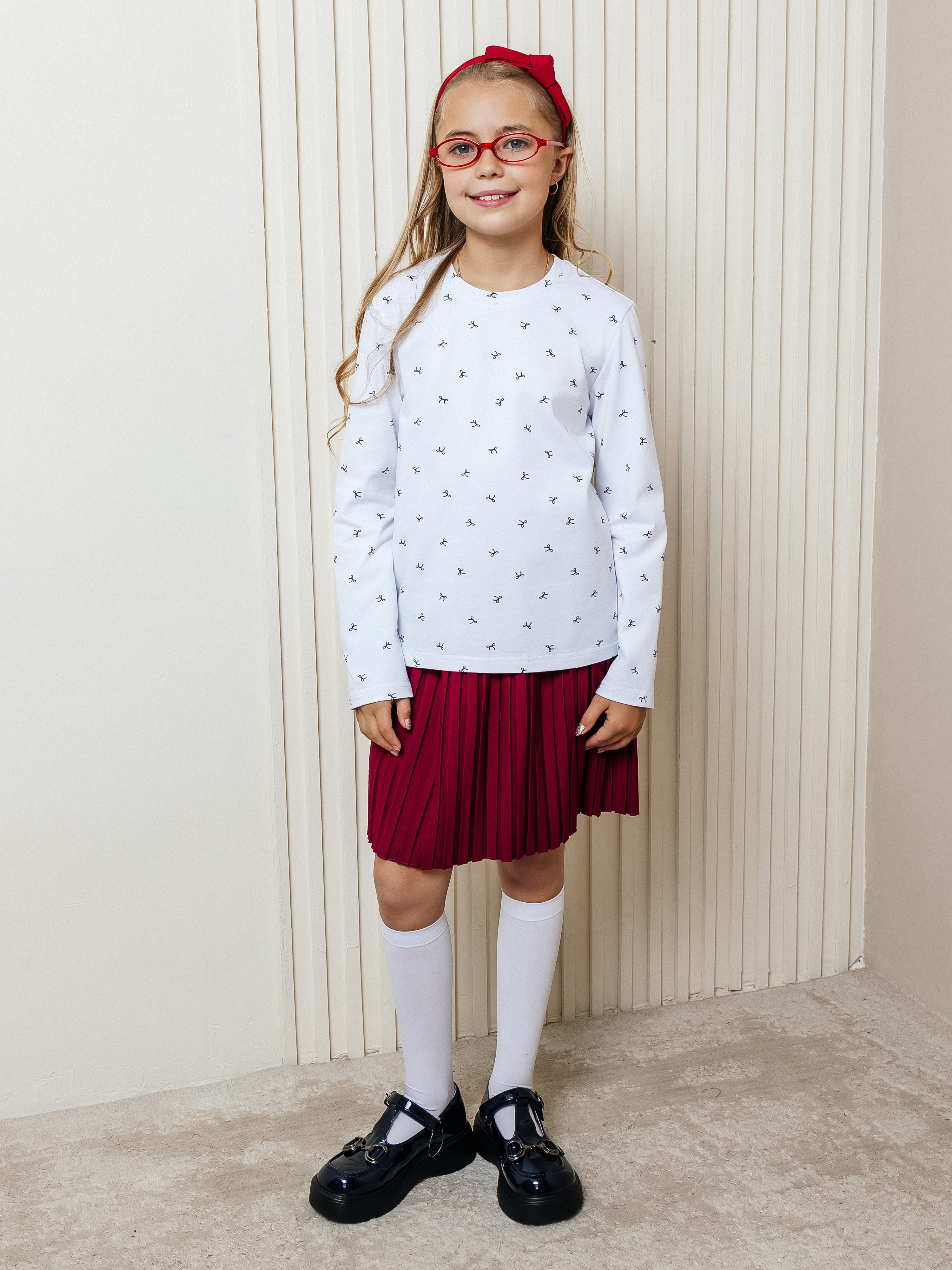 Водолазка Селтекс Ю_ДК1 белый/сердечки микс красный, синий - фото 2