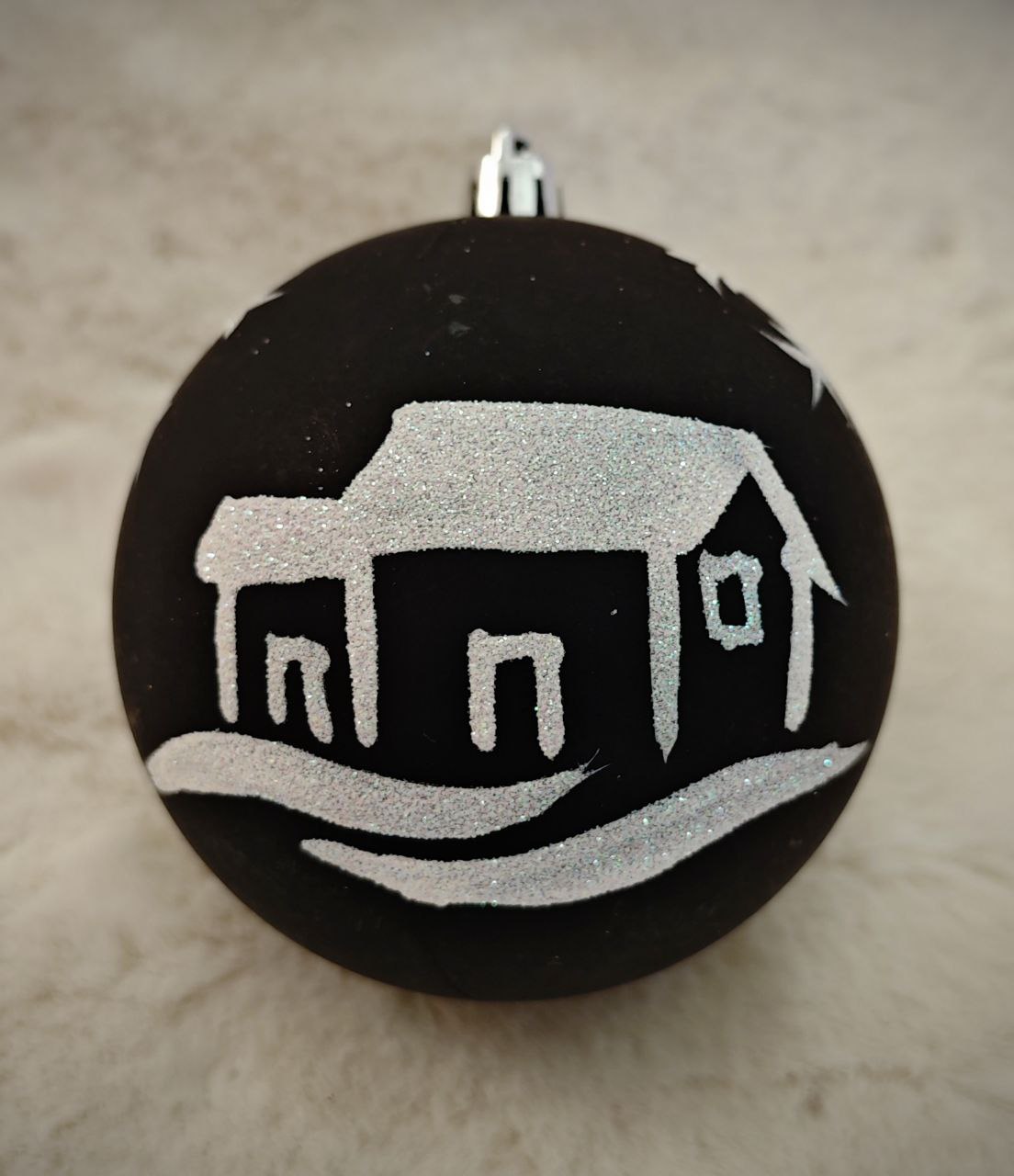 Шар новогодний черный 8см Магия праздника MAG1959 - фото 1