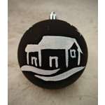 Шар новогодний черный 8см Магия праздника MAG1959