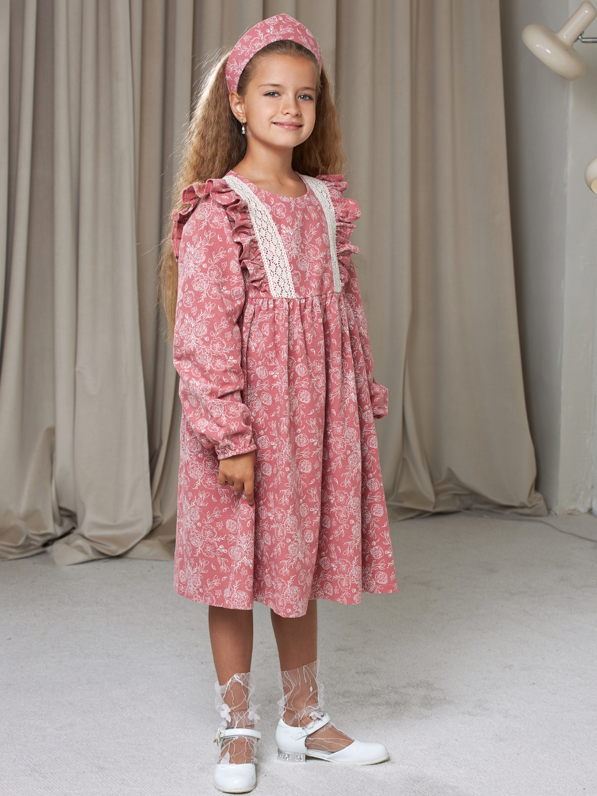 Платье MOUN платье_фланель/кружево_розы - фото 7