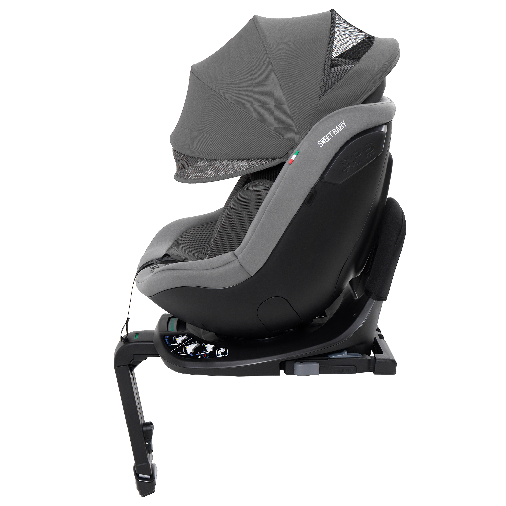 Автокресло Sweet Baby Odyssey B3 i-Size Dark Grey Isofix 0+/1 (0-18 кг) серый - фото 24