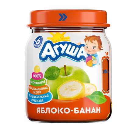 Пюре Агуша яблоко-банан 100г с 6месяцев