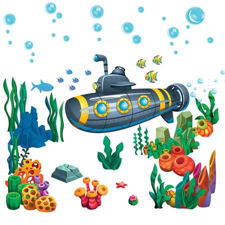 Наклейка интерьерная Woozzee Дно морское