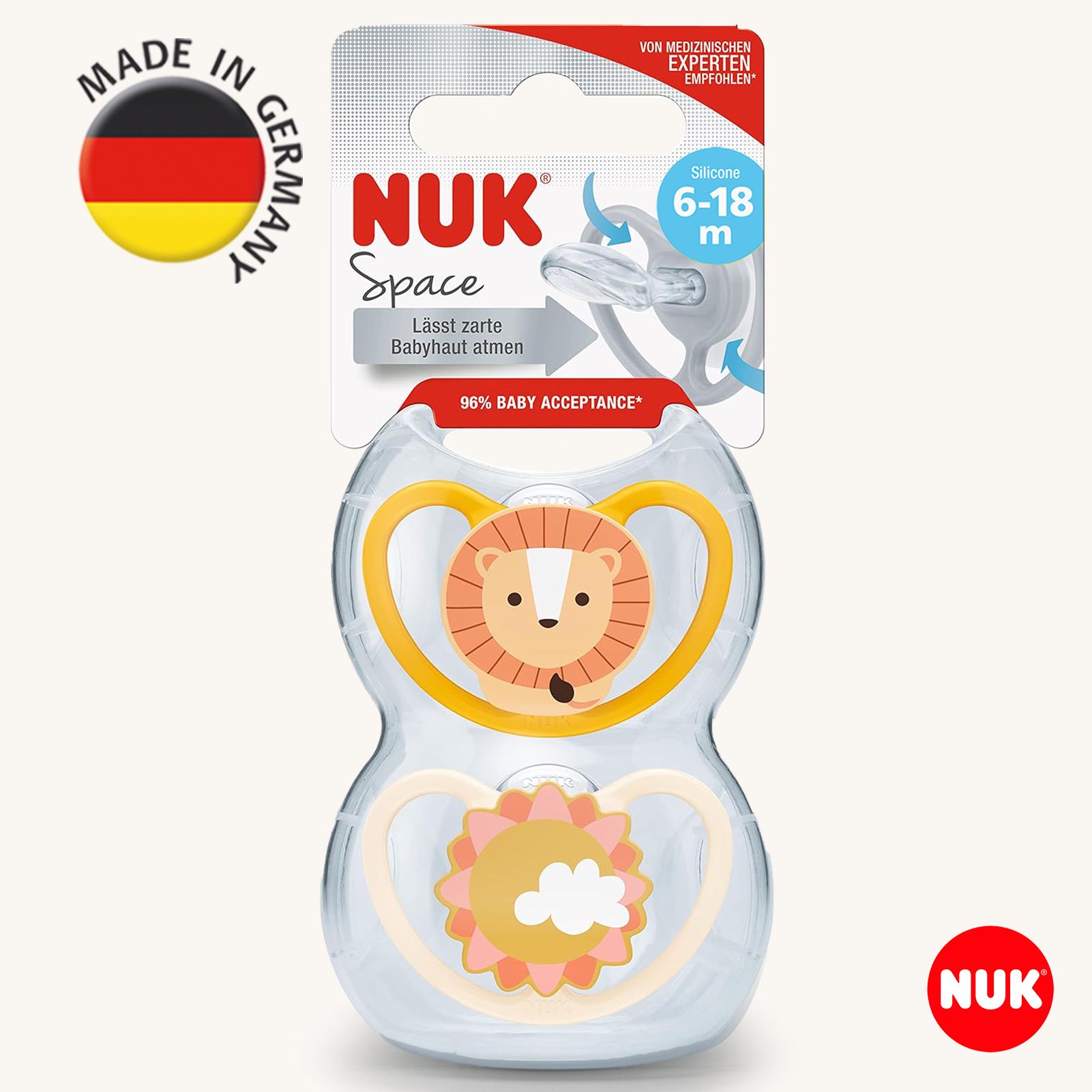 Пустышка Nuk силикон ортодонтическая от 6 мес. 2 шт. - фото 1