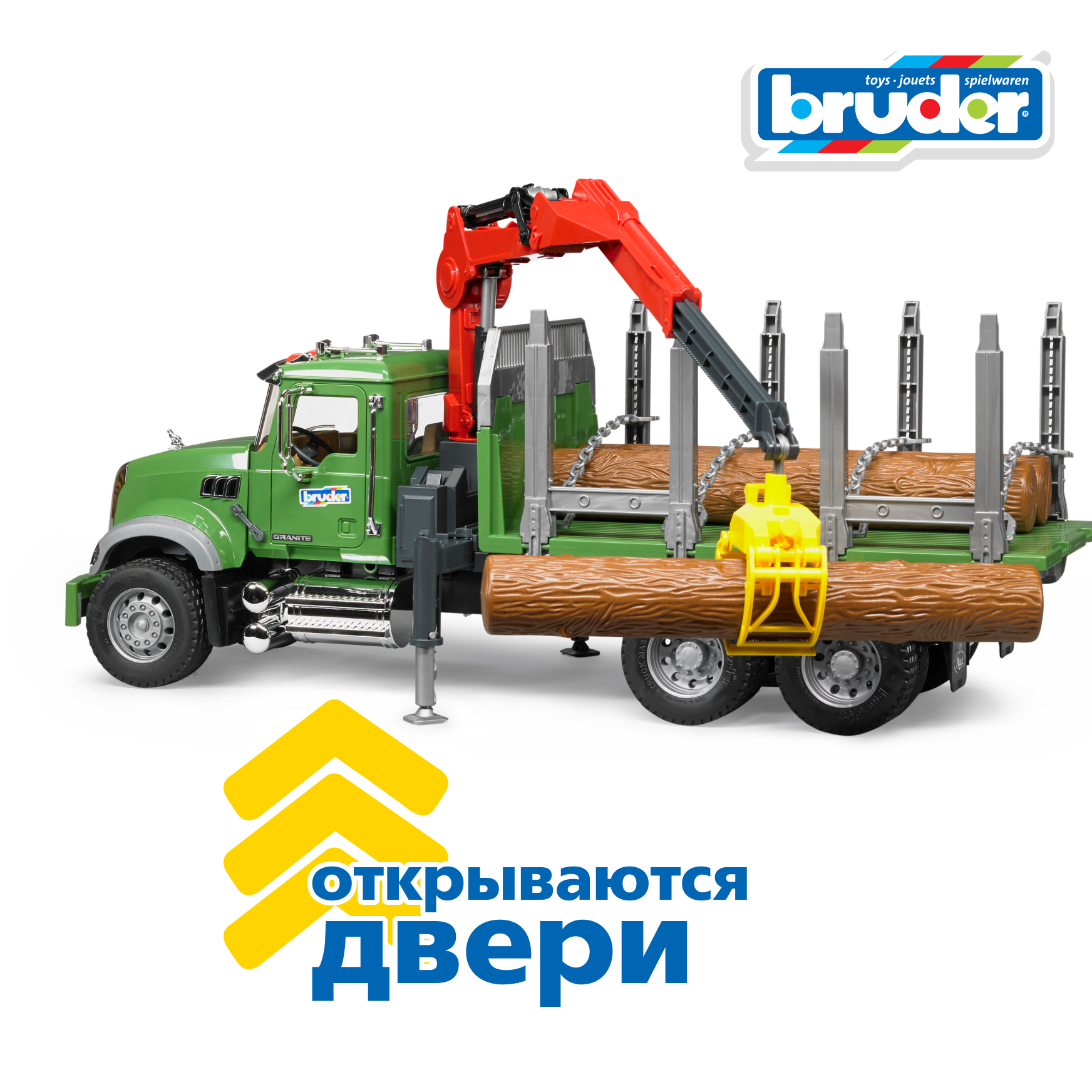 Грузовик Bruder MACK с портативным краном 1:16 02-824 - фото 5